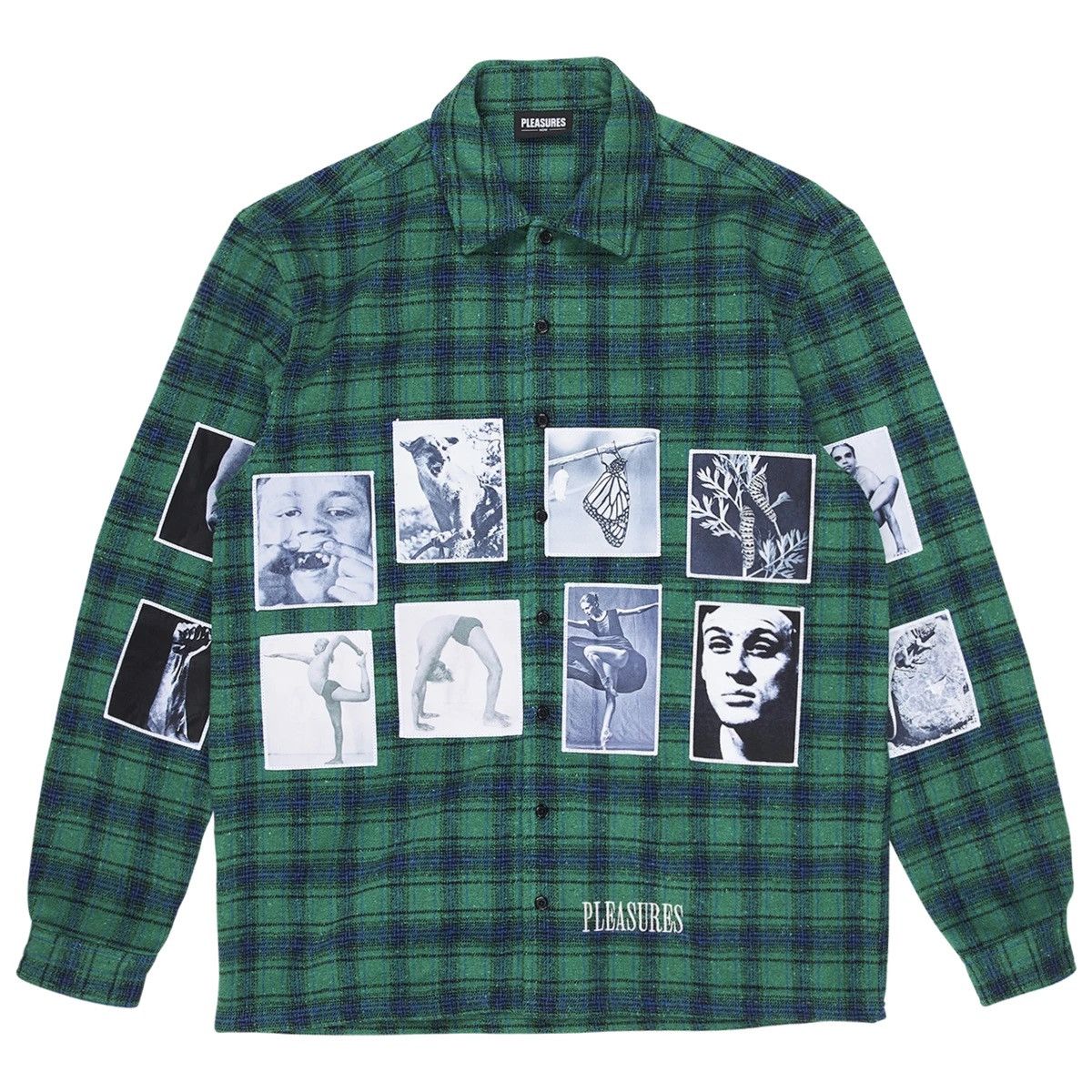 image of Pleasures Vodka Flannel S in Green, Men's (Size Small)