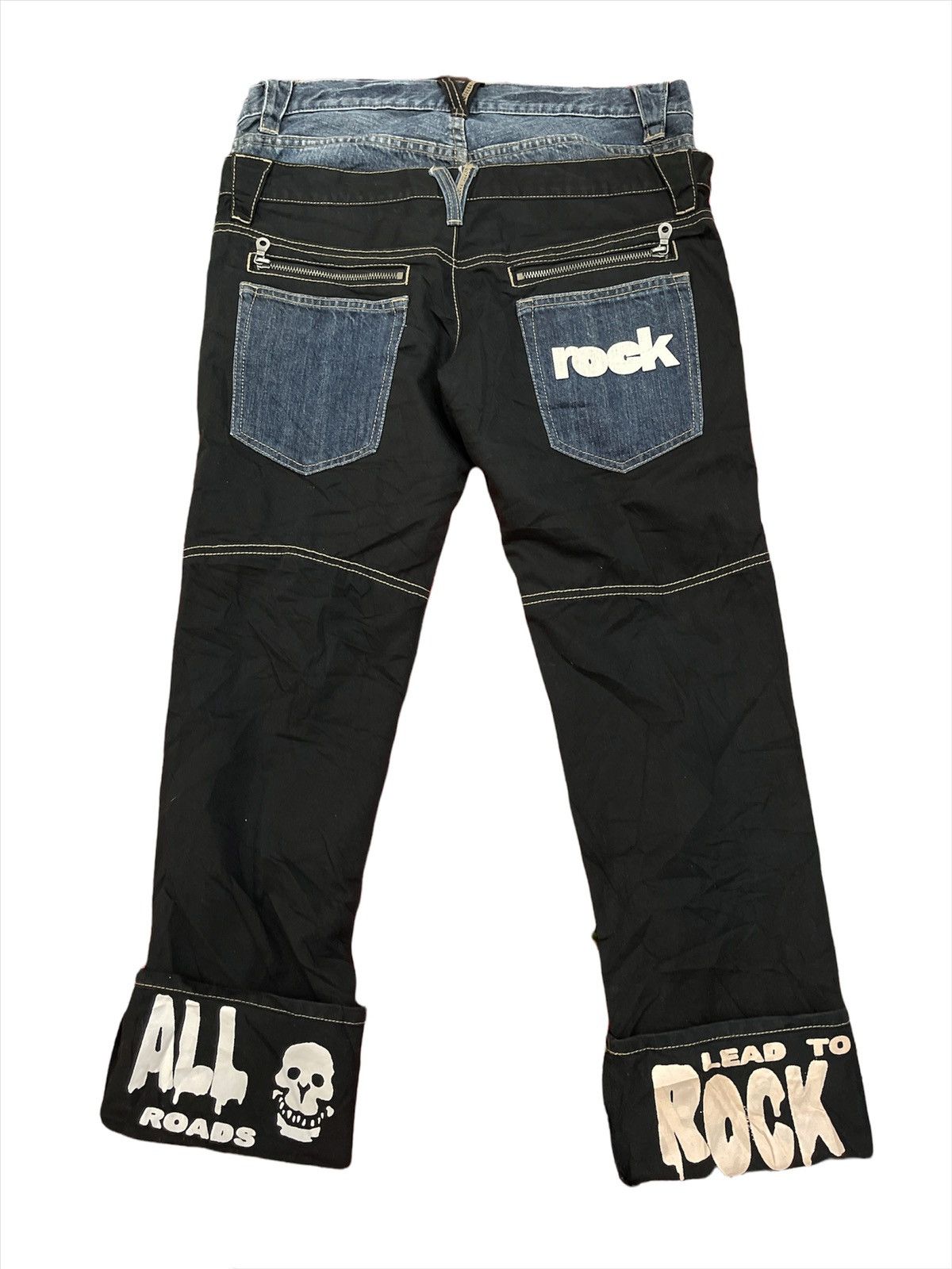 image of Hysteric Glamour x Ppfm Double Waist Denim Jeans in Black/Blue, Men's (Size 32)