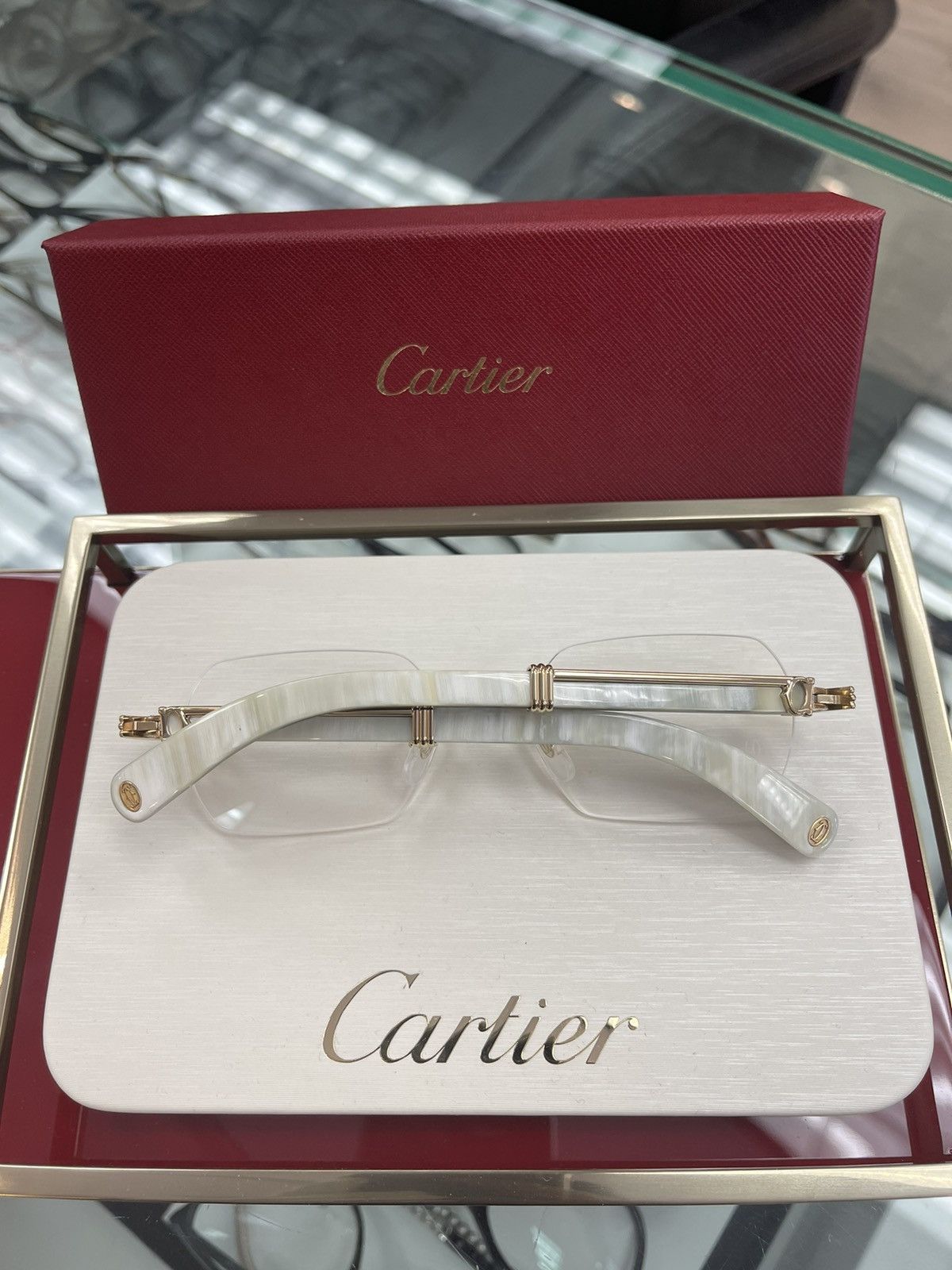 Cartier c décor online white buffalo horn frames