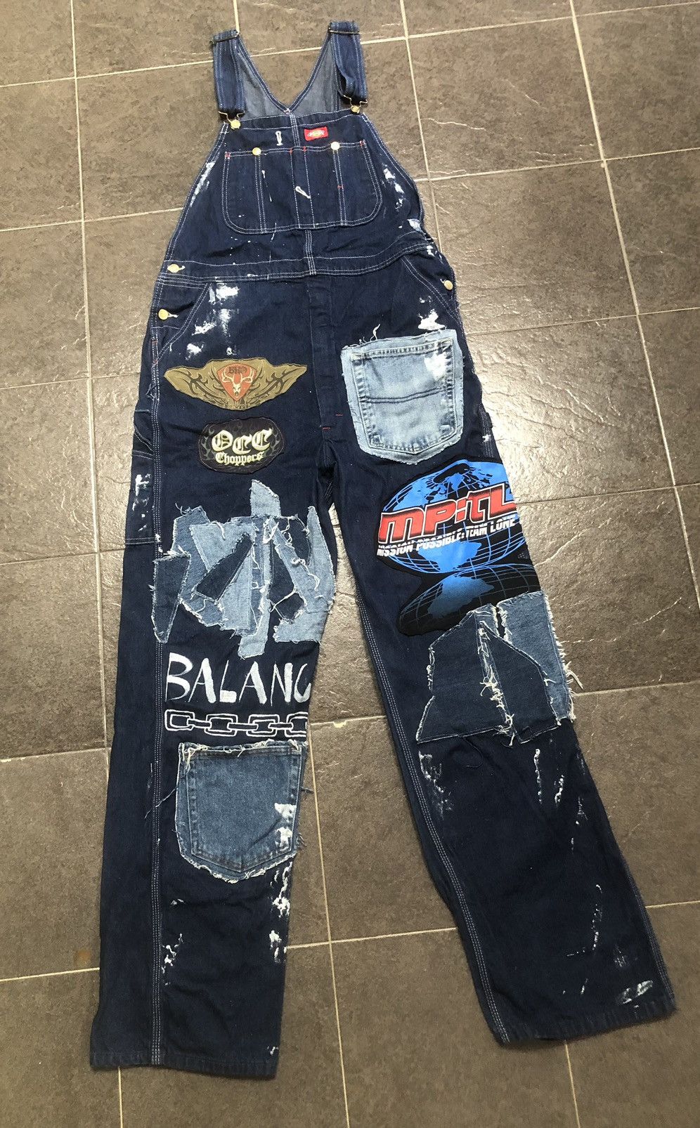 If Six Was Nine 🔥🔥🔥 Dickies Overall Custom Paints & Patches Size US 39 - 5 Thumbnail