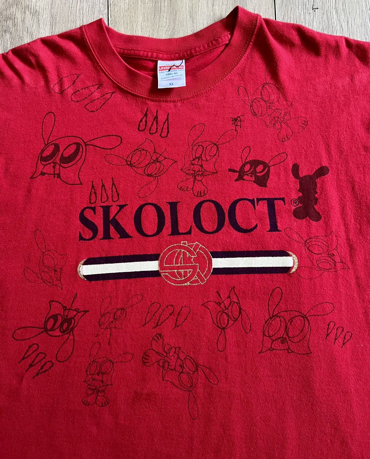 image of Skoloct Original Stencil Red Logo Graphic Art Grail Tee, Men's (Size XL)