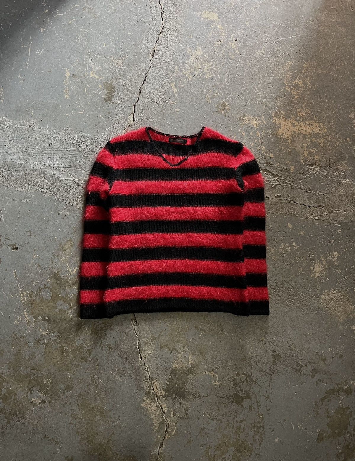Undercover AW03 “ Paper Doll “ Punk Mohair Stripe Sweater | Grailed