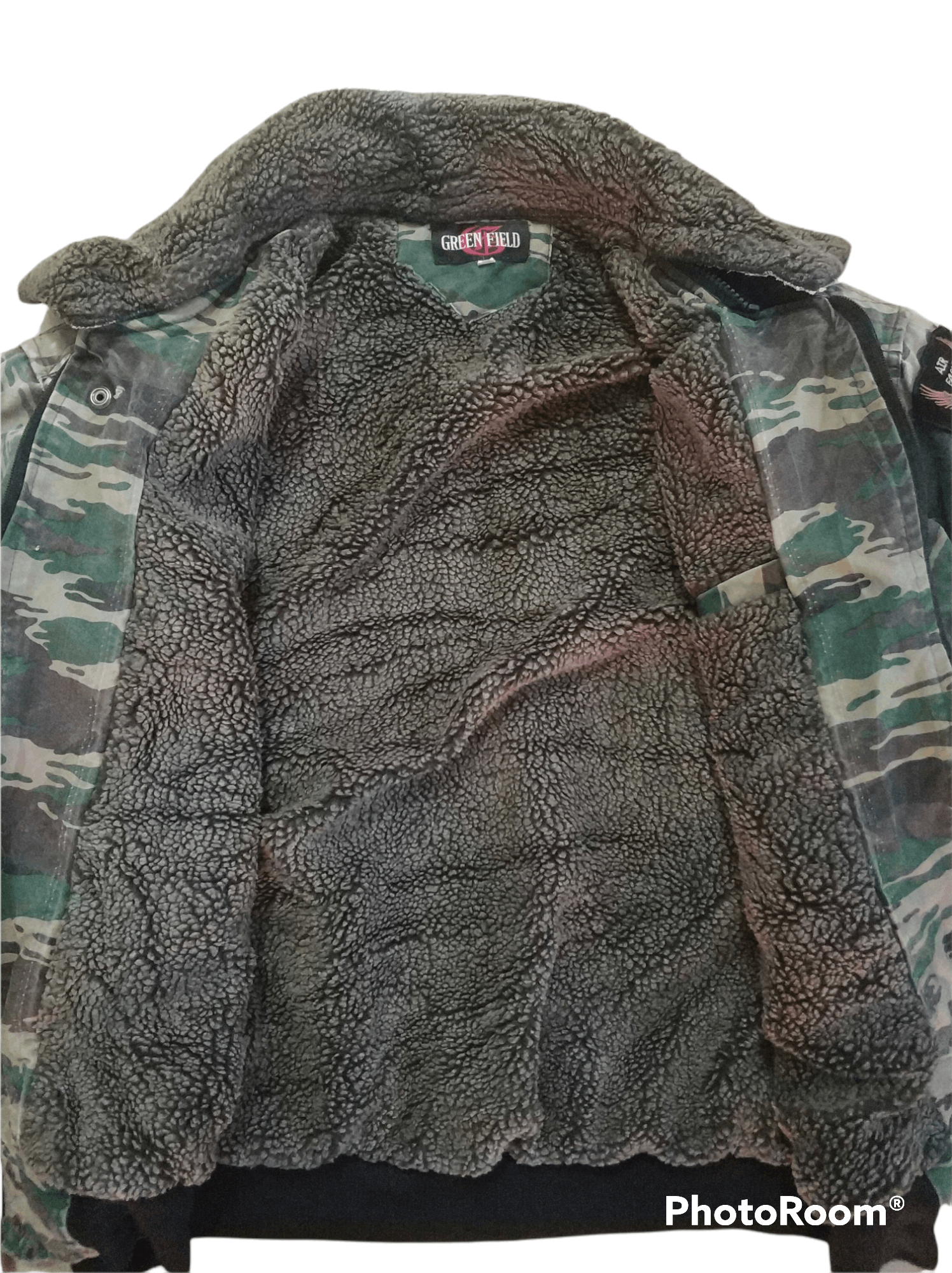 Other 🔥Distressed Green Field Army Sherpa Bomber Jacket Size US M / EU 48-50 / 2 - 6 Thumbnail