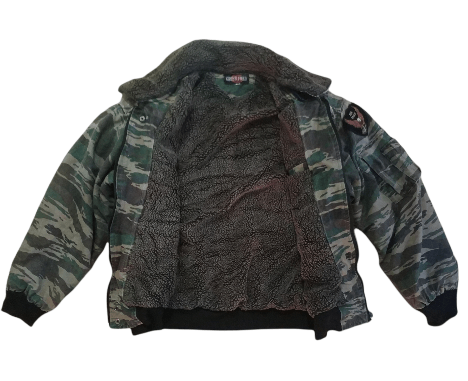 Other 🔥Distressed Green Field Army Sherpa Bomber Jacket Size US M / EU 48-50 / 2 - 1 Thumbnail