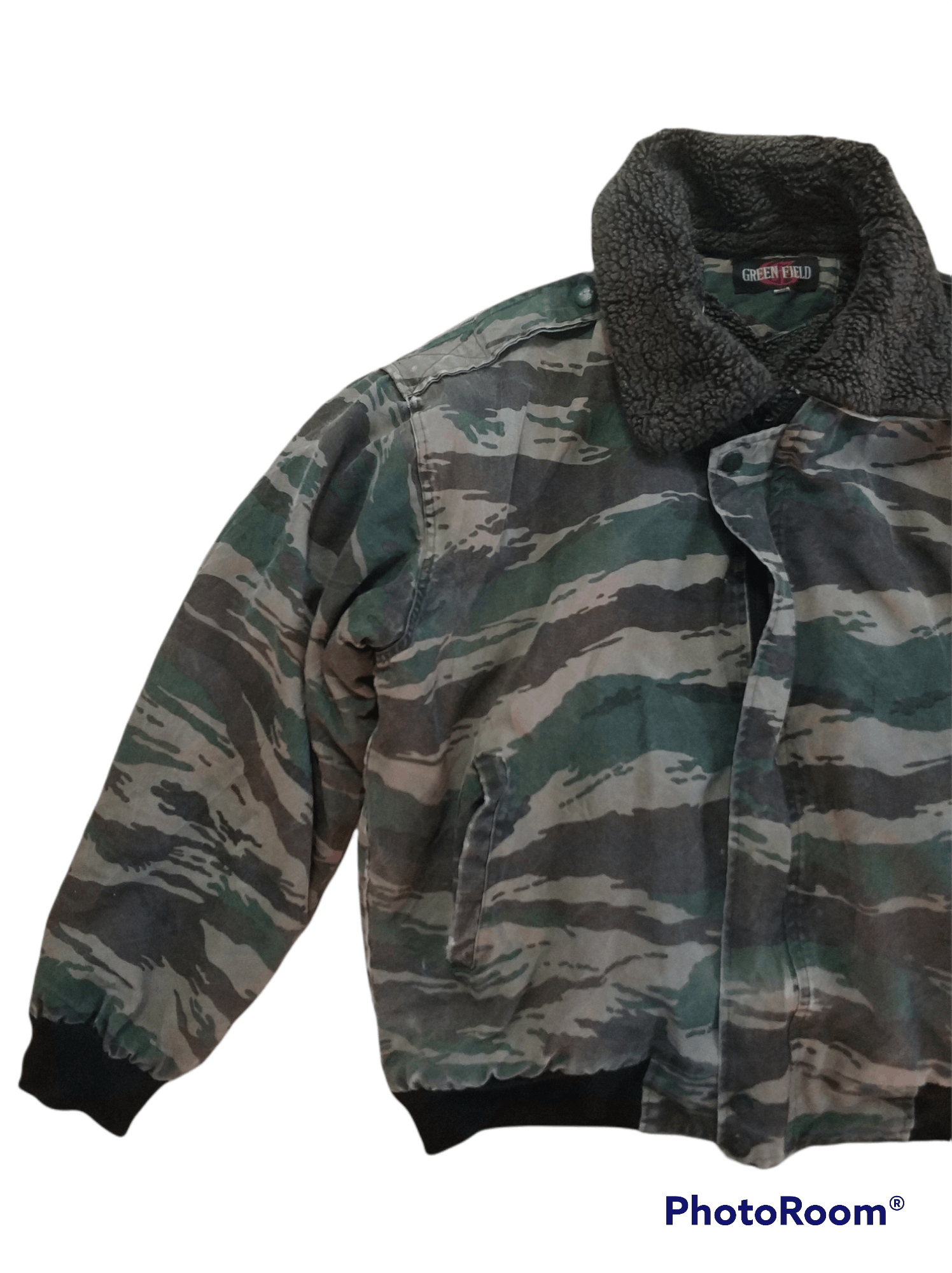 Other 🔥Distressed Green Field Army Sherpa Bomber Jacket Size US M / EU 48-50 / 2 - 4 Thumbnail