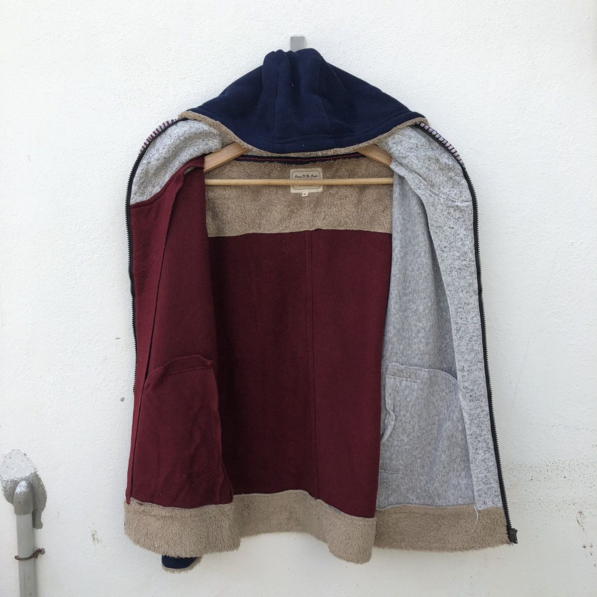 Japanese Brand FLEECE JACKET TRITONE COLOUR POWER TO THE PEOPLE Size US M / EU 48-50 / 2 - 11 Thumbnail