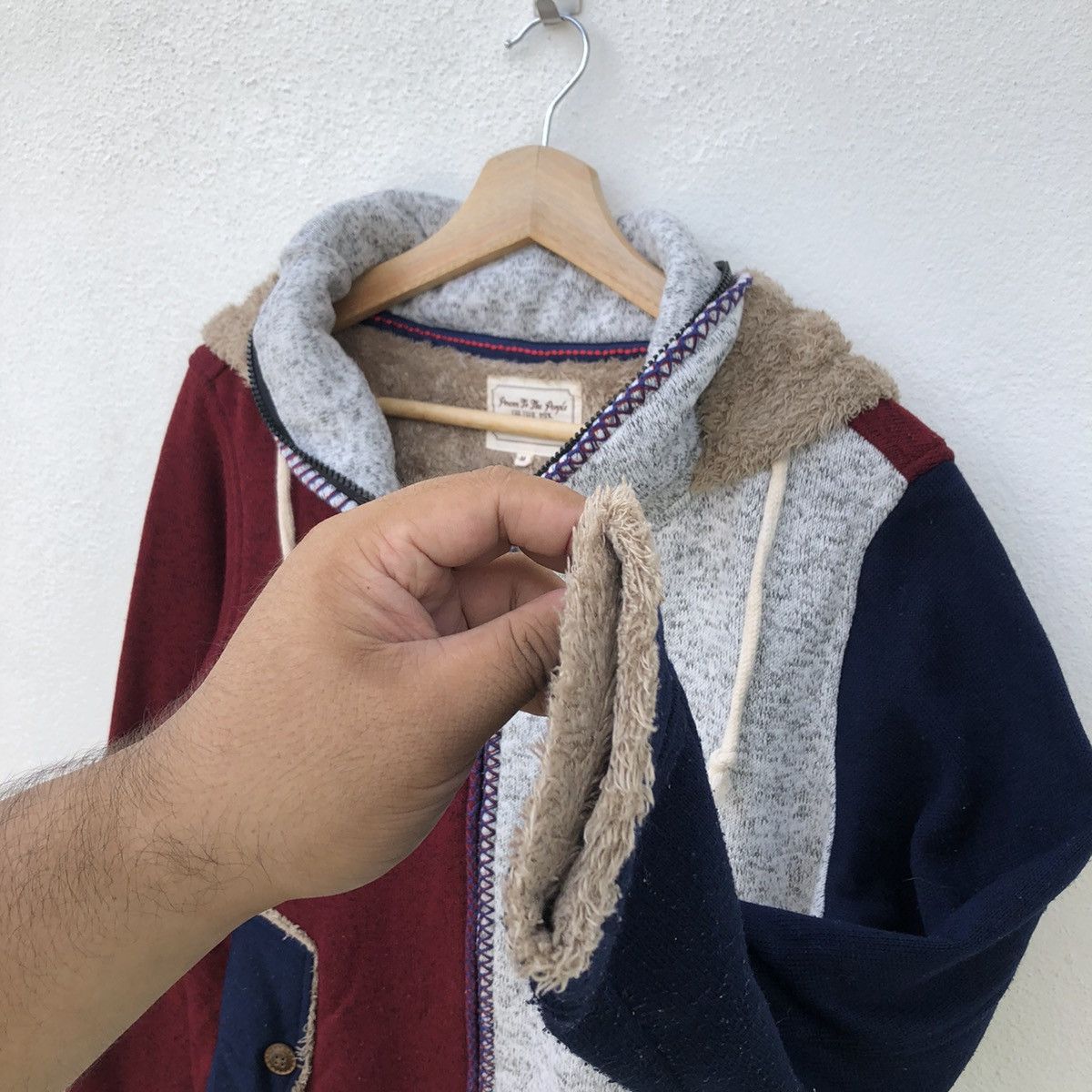 Japanese Brand FLEECE JACKET TRITONE COLOUR POWER TO THE PEOPLE Size US M / EU 48-50 / 2 - 6 Thumbnail