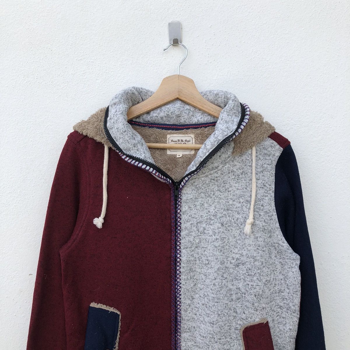 Japanese Brand FLEECE JACKET TRITONE COLOUR POWER TO THE PEOPLE Size US M / EU 48-50 / 2 - 3 Thumbnail