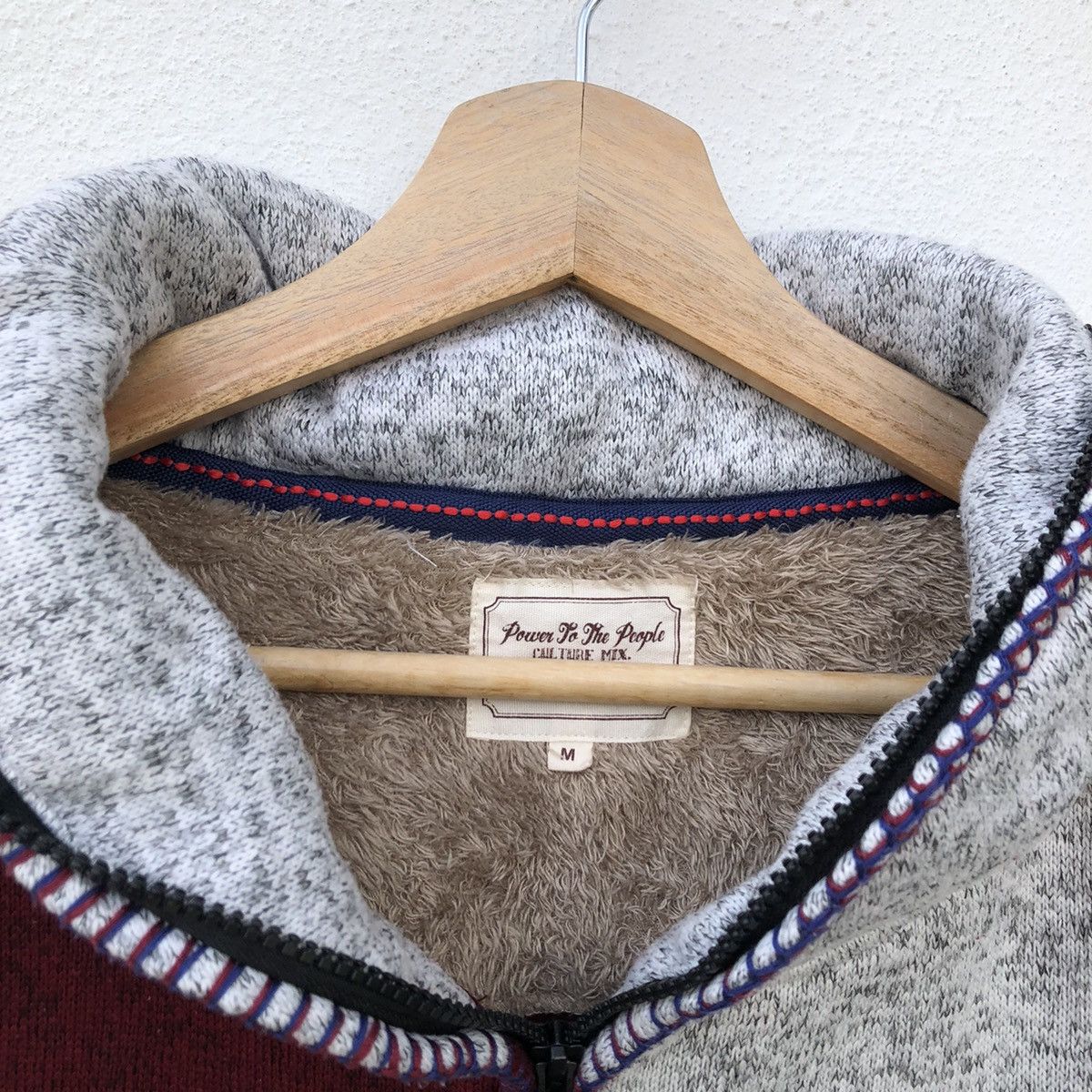 Japanese Brand FLEECE JACKET TRITONE COLOUR POWER TO THE PEOPLE Size US M / EU 48-50 / 2 - 5 Thumbnail