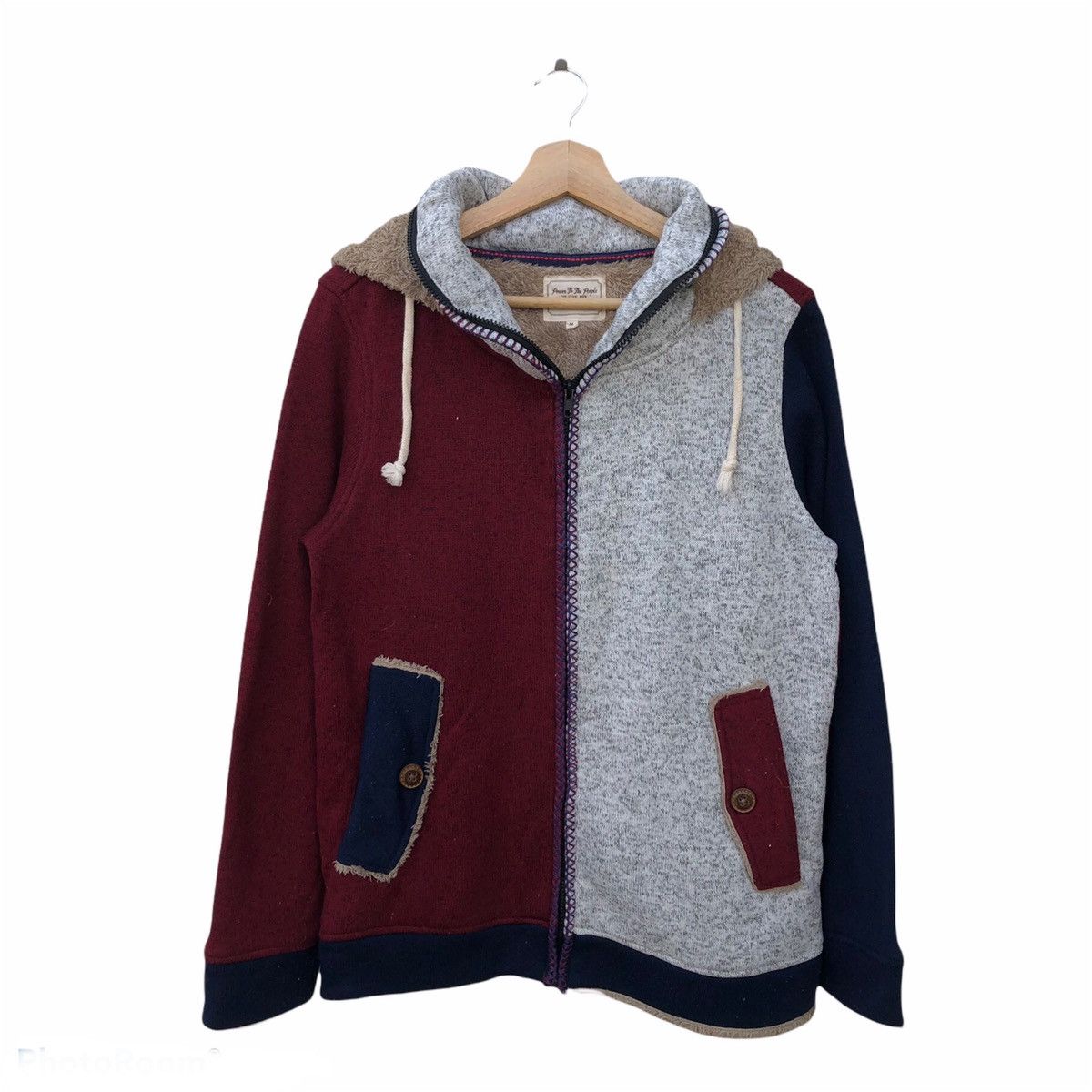 Japanese Brand FLEECE JACKET TRITONE COLOUR POWER TO THE PEOPLE Size US M / EU 48-50 / 2 - 1 Thumbnail