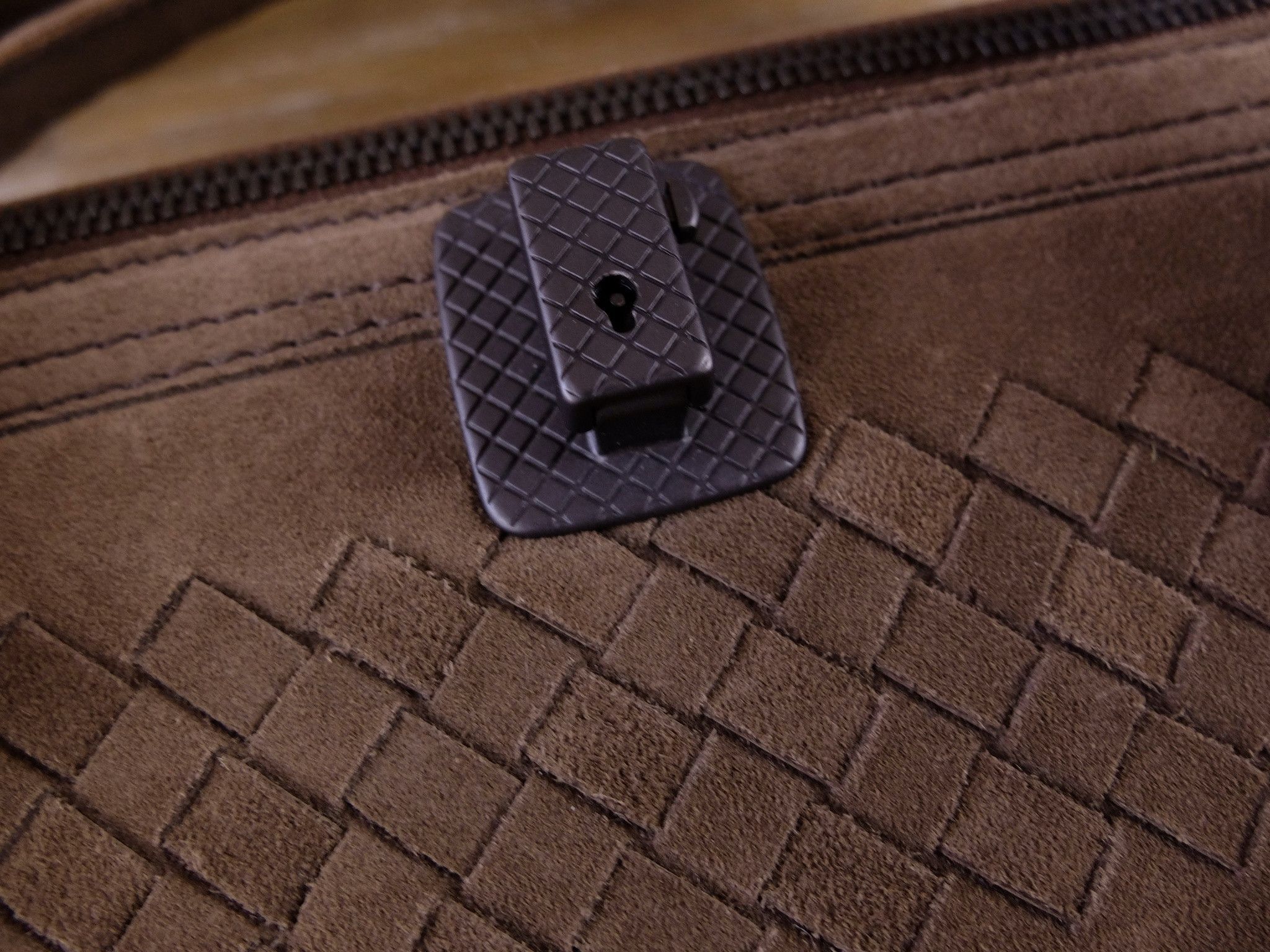 Bottega Veneta BOTTEGA VENETA brown suede holdall bag intrecciato details Size ONE SIZE - 3 Thumbnail