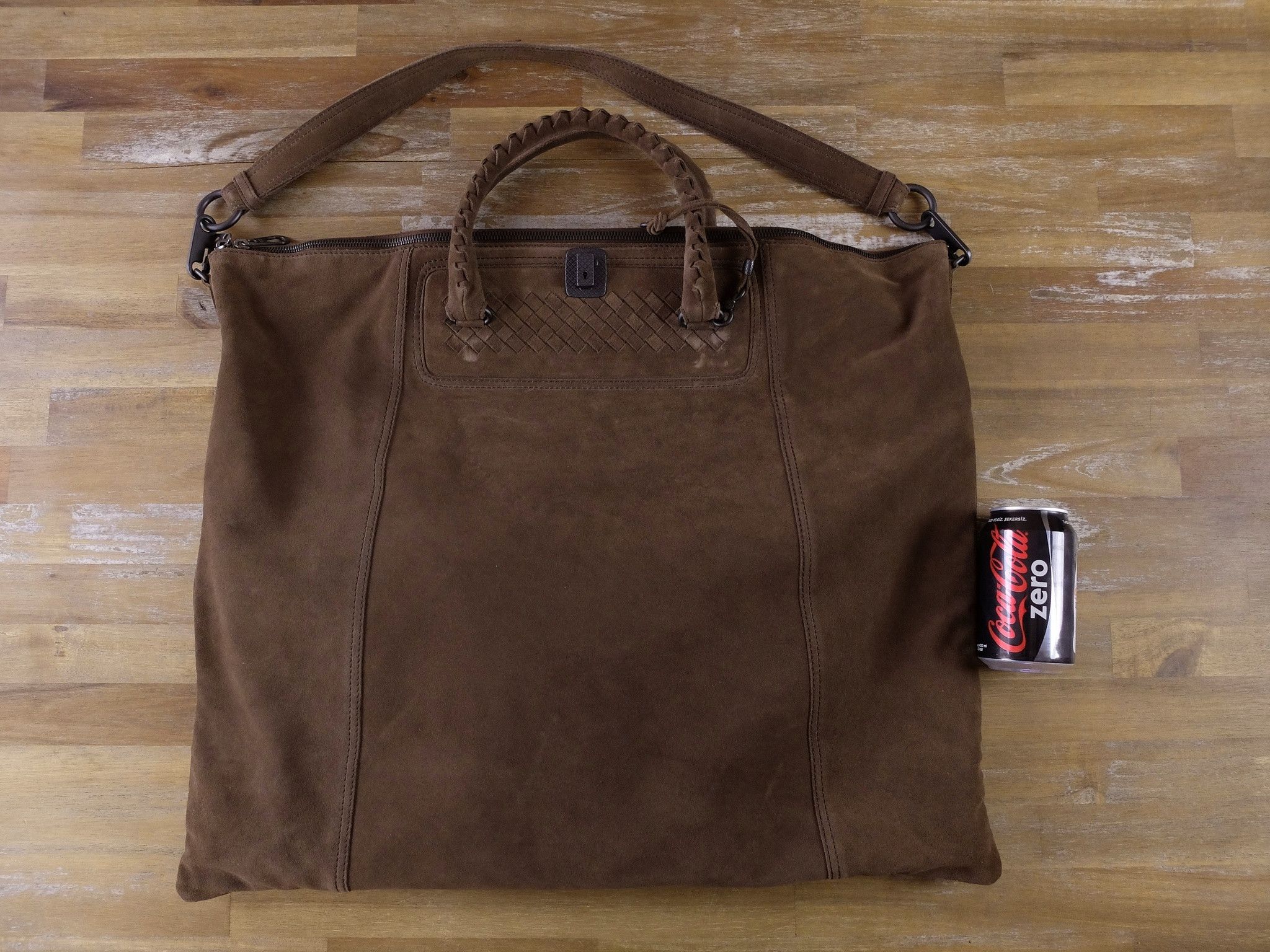 Bottega Veneta BOTTEGA VENETA brown suede holdall bag intrecciato details Size ONE SIZE - 13 Thumbnail