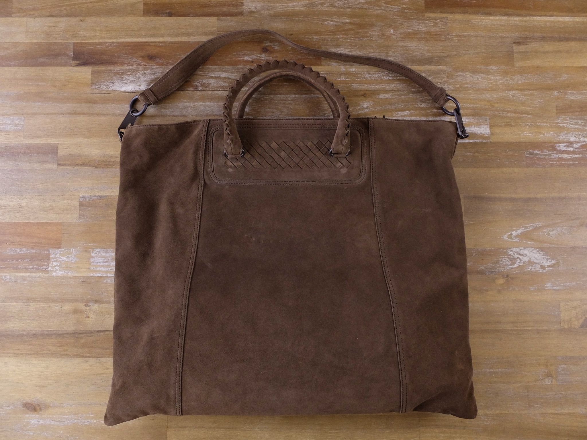 Bottega Veneta BOTTEGA VENETA brown suede holdall bag intrecciato details Size ONE SIZE - 6 Thumbnail