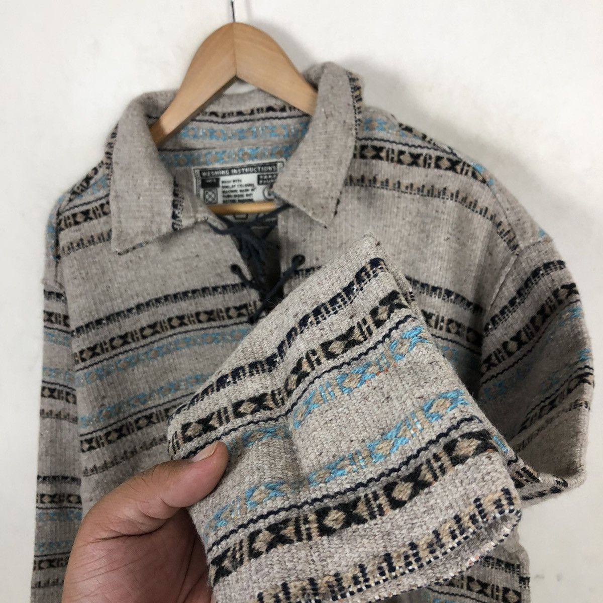 Japanese Brand 🔥VINTAGE WOOL JACKET PULL OVER NATIVE NAVAJO AZTEC KAPITAL Size US L / EU 52-54 / 3 - 5 Thumbnail