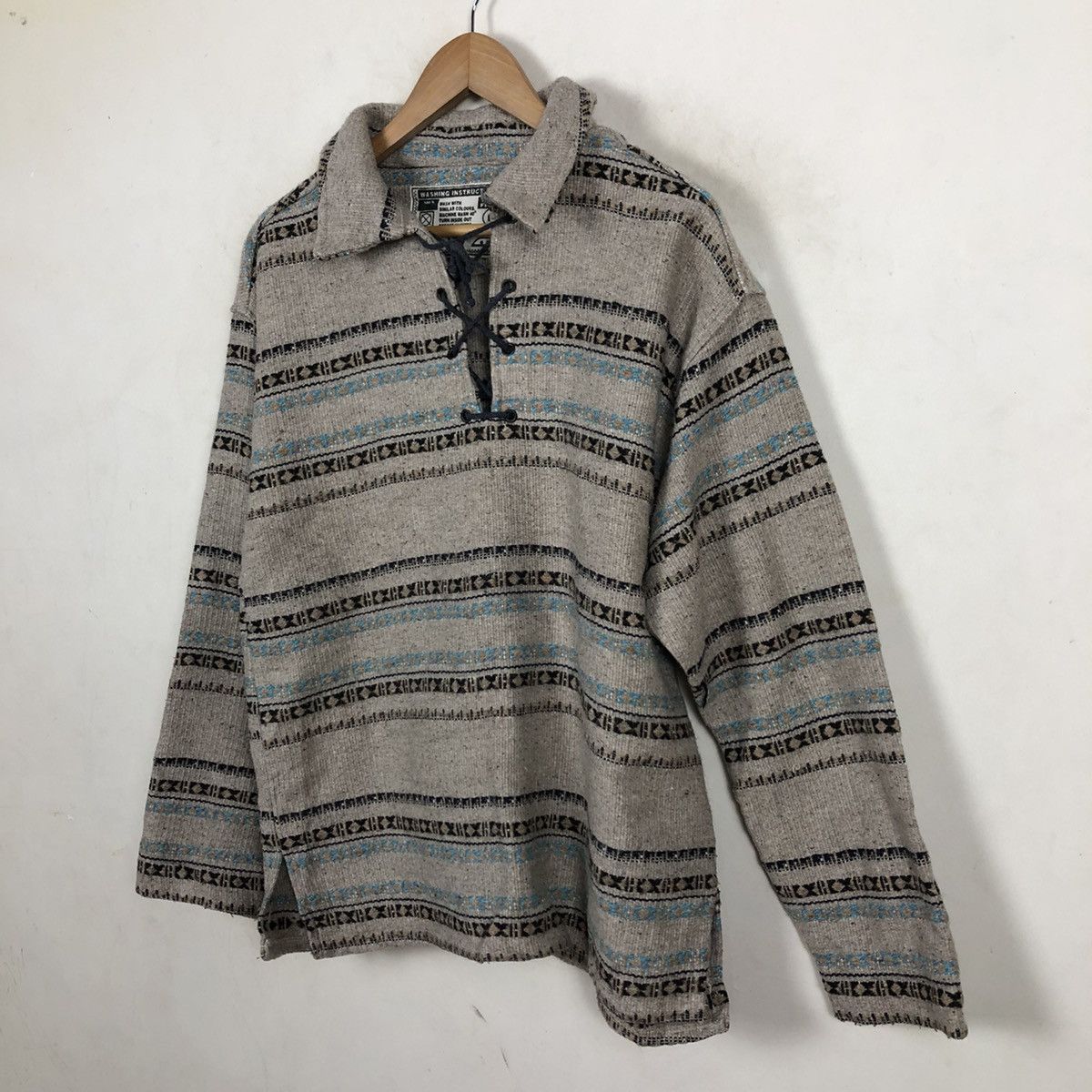 Japanese Brand 🔥VINTAGE WOOL JACKET PULL OVER NATIVE NAVAJO AZTEC KAPITAL Size US L / EU 52-54 / 3 - 2 Thumbnail