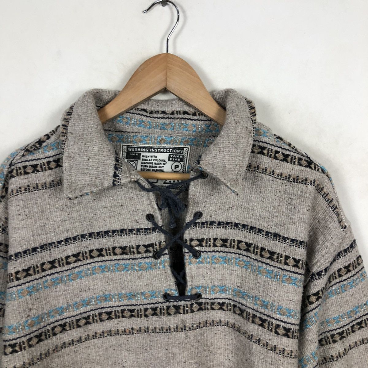 Japanese Brand 🔥VINTAGE WOOL JACKET PULL OVER NATIVE NAVAJO AZTEC KAPITAL Size US L / EU 52-54 / 3 - 4 Thumbnail