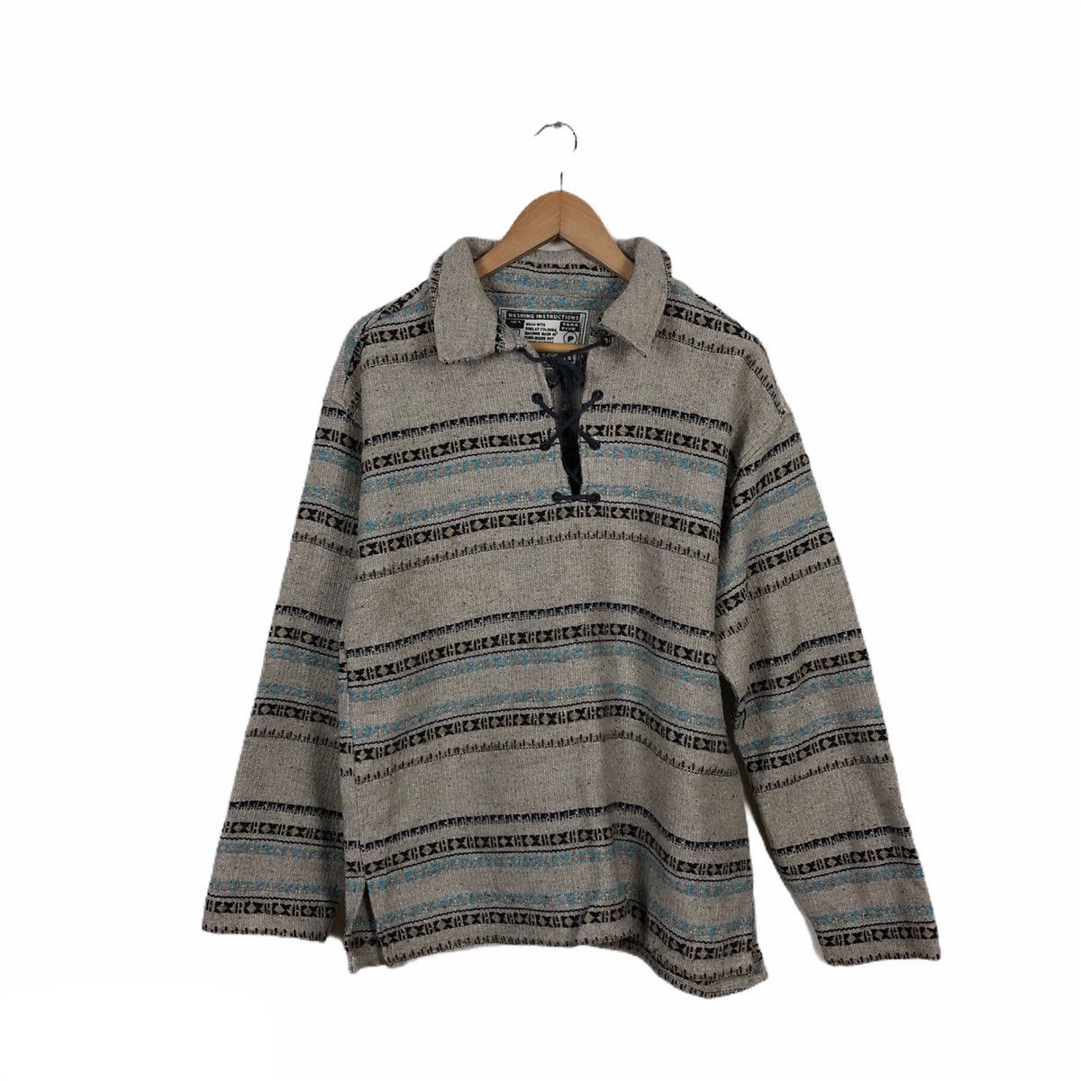 Japanese Brand 🔥VINTAGE WOOL JACKET PULL OVER NATIVE NAVAJO AZTEC KAPITAL Size US L / EU 52-54 / 3 - 1 Thumbnail