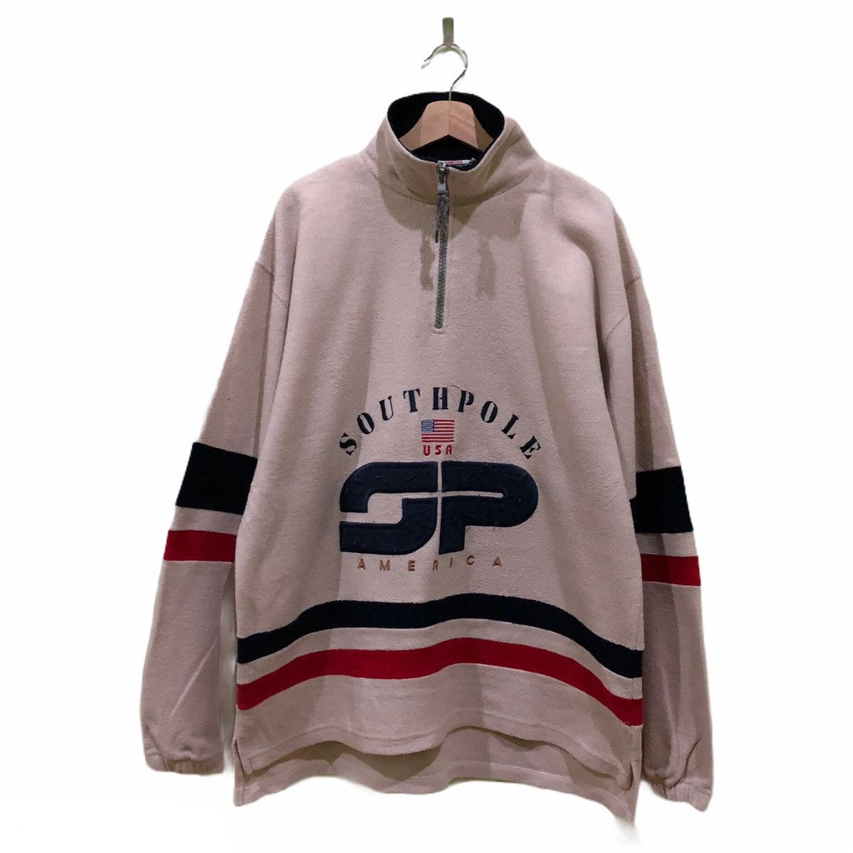 Japanese Brand Big Logo Southpole America Real Gear Half Zipper Sweatshirt Size US M / EU 48-50 / 2 - 1 Thumbnail