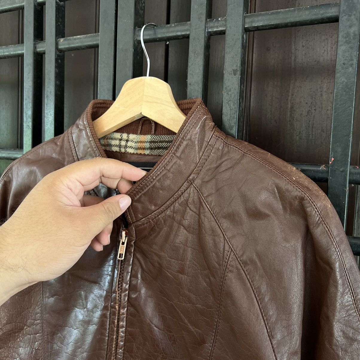 Japanese Brand VINTAGE BOLUNT BOMBER JACKET LEATHER TARTAN LINING DESIGN Size US L / EU 52-54 / 3 - 5 Thumbnail