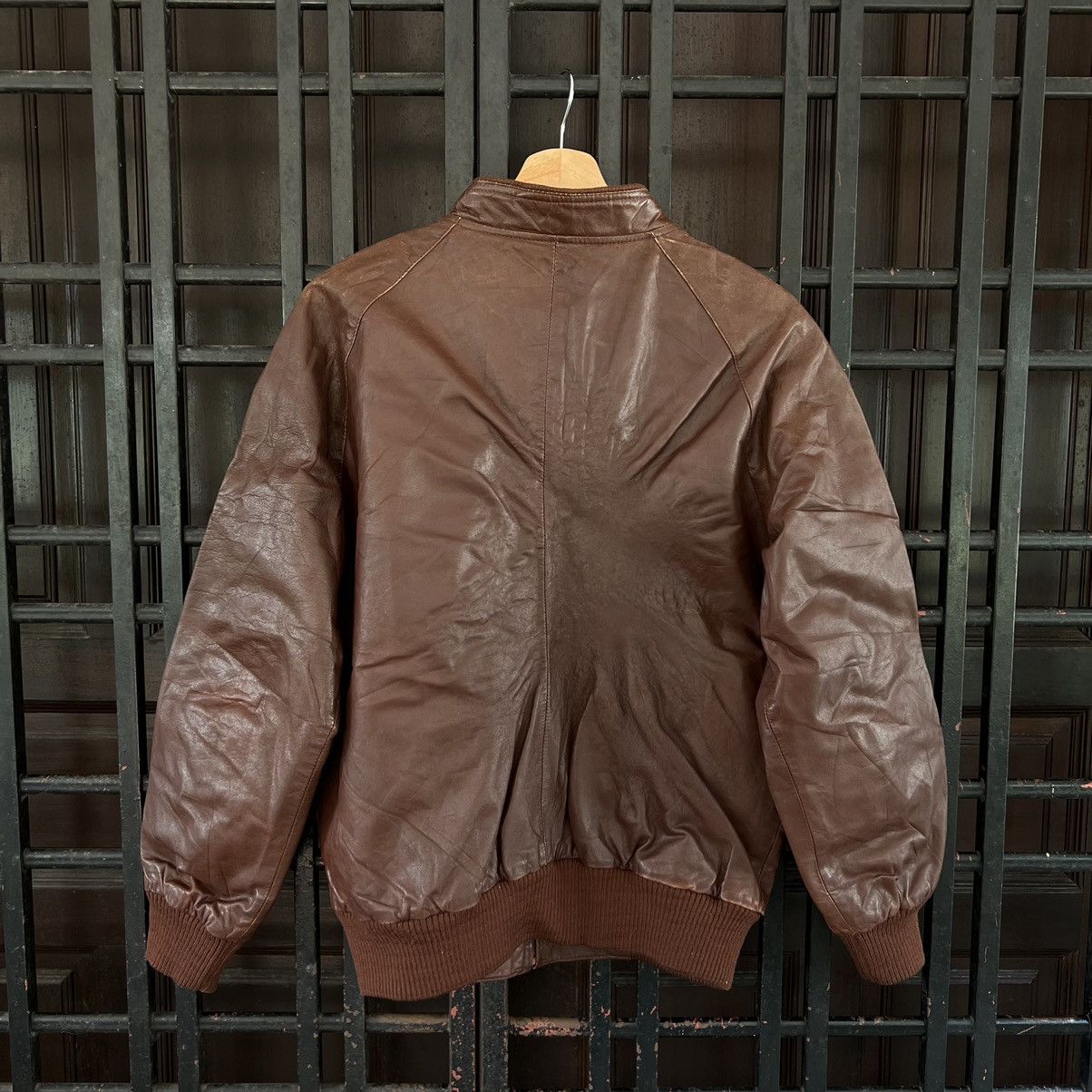 Japanese Brand VINTAGE BOLUNT BOMBER JACKET LEATHER TARTAN LINING DESIGN Size US L / EU 52-54 / 3 - 7 Thumbnail