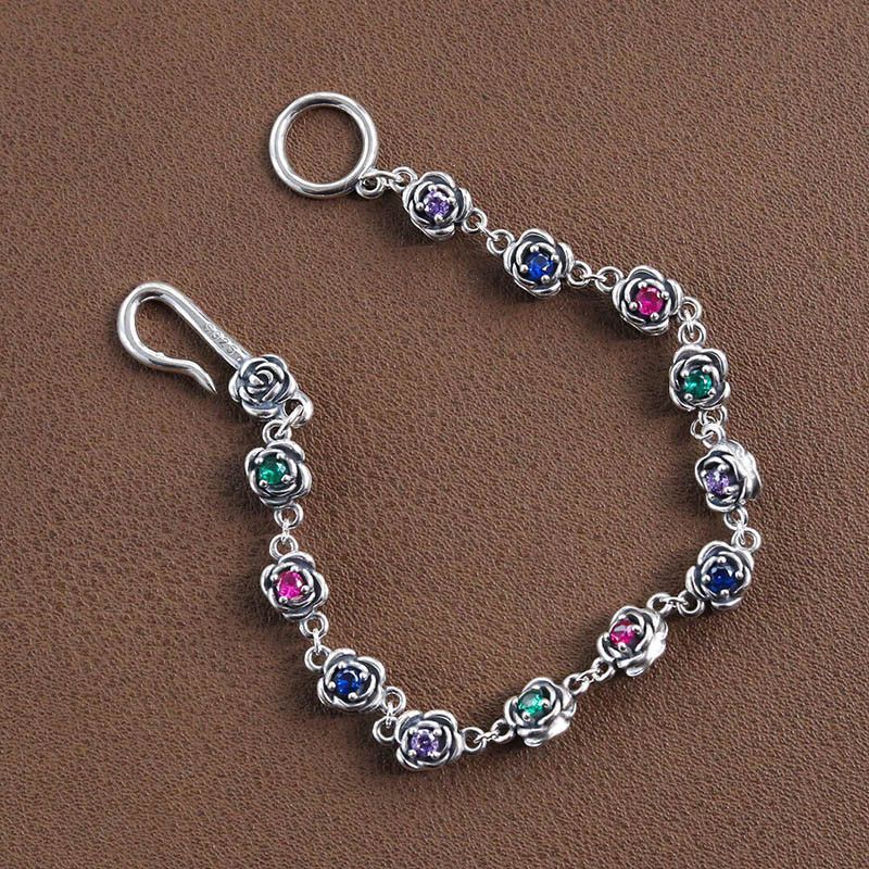 Jewelry Zircons Flower Chain Bracelet Size ONE SIZE - 1 Thumbnail