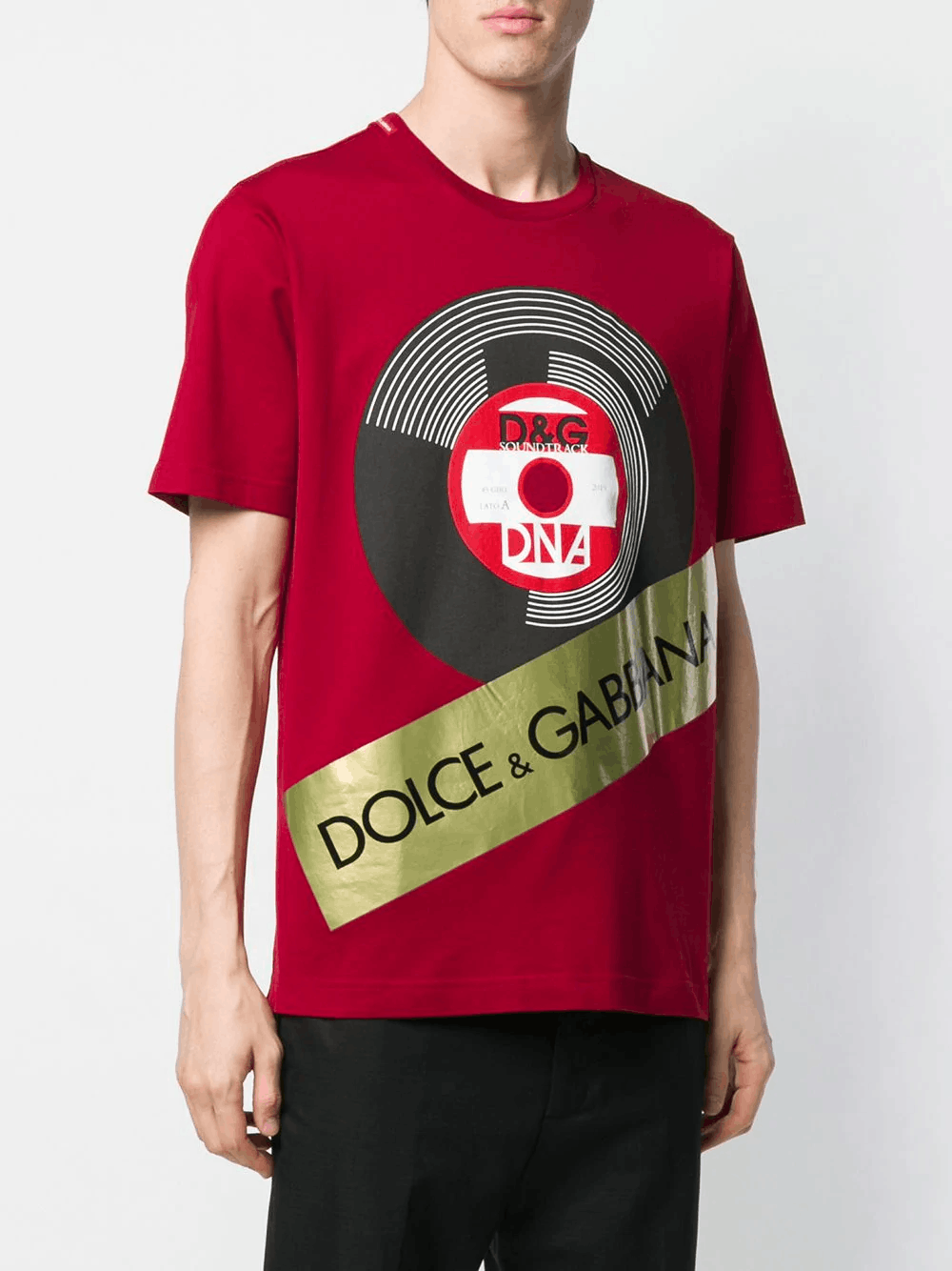 Dolce & Gabbana $620 DOLCE & GABBANA red record logo t-shirt Small / 46 EU Size US S / EU 44-46 / 1 - 2 Thumbnail