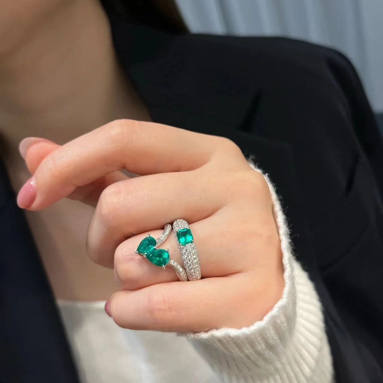 Jewelry Creative Exquisite Zircon Handmade Ring Size ONE SIZE - 1 Thumbnail