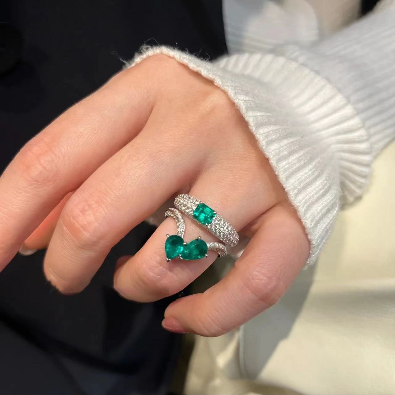 Jewelry Creative Exquisite Zircon Handmade Ring Size ONE SIZE - 2 Thumbnail