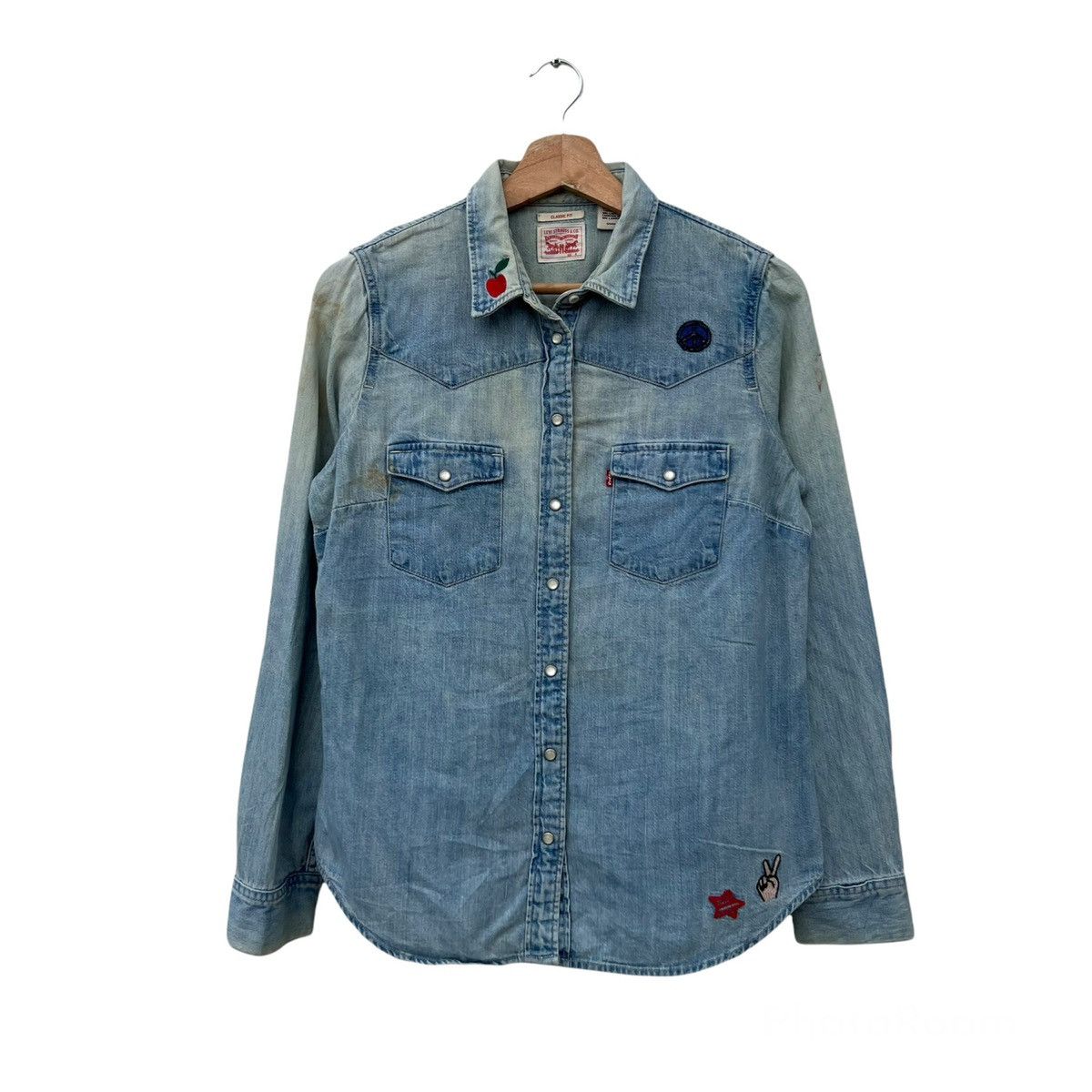 Levi's DENIM BUTTON JACKET LEVI’S PUNK STYLE FULL PRINT Size US S / EU 44-46 / 1 - 1 Thumbnail