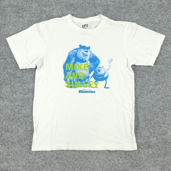 Uniqlo Monsters Shirt Men's Medium White Disney Pixar Movie Graphic Tee ...