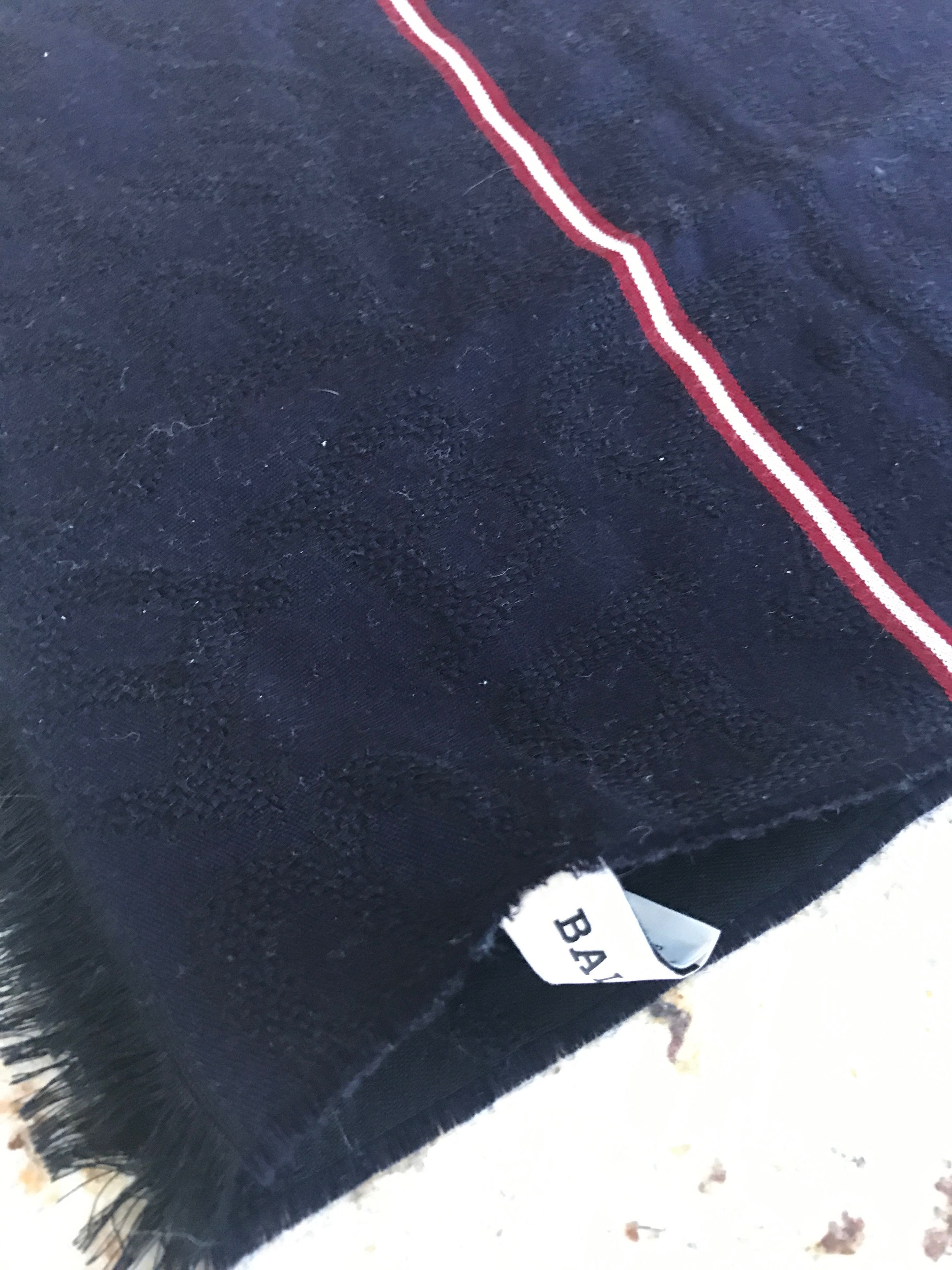 Bally Perforated B Red White Stripe Scarf Size ONE SIZE - 8 Thumbnail