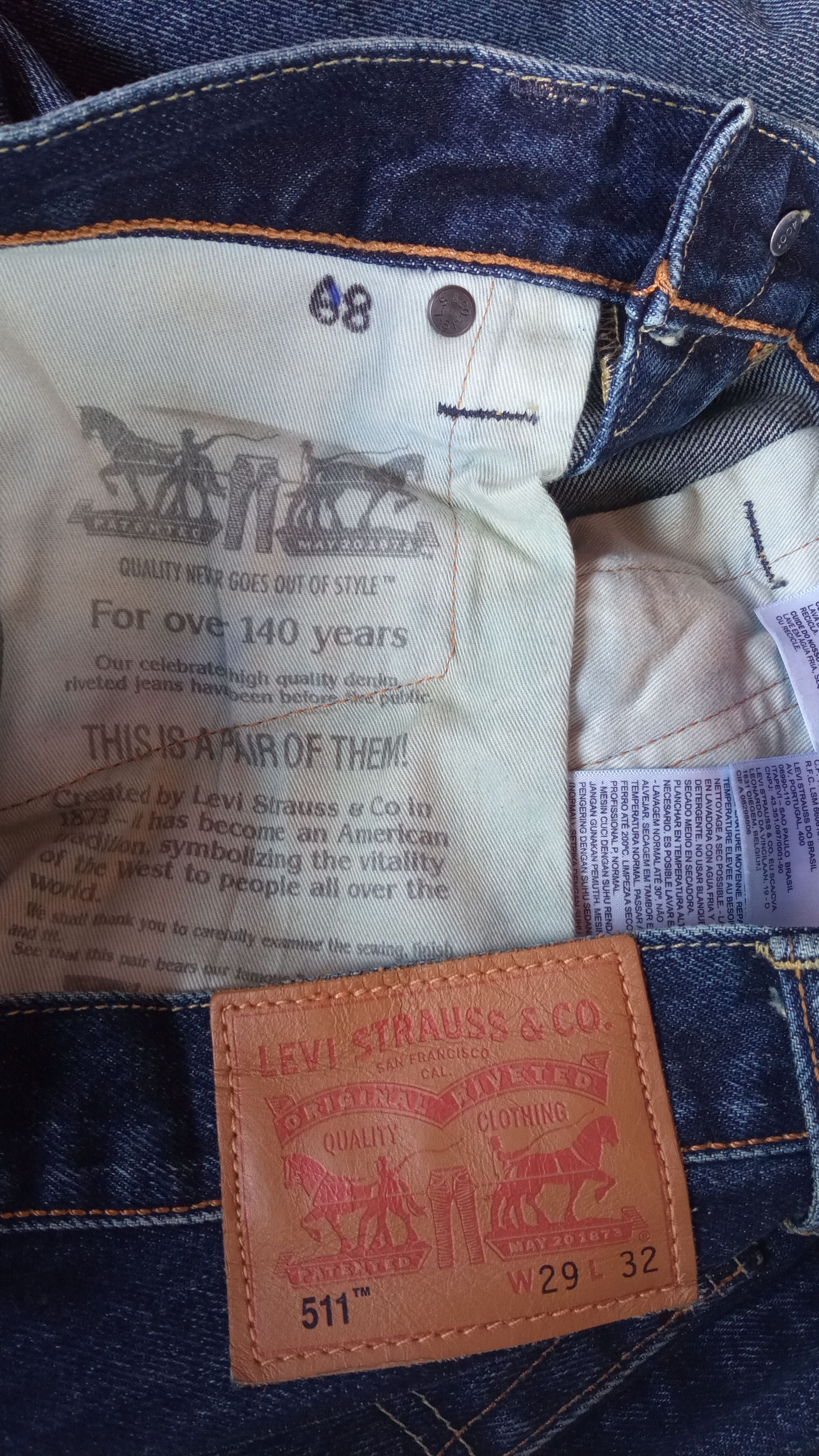 Levi's × Vintage 🔥🔥Levi's 511 Blue Jeans Denim Size US 29 - 13 Thumbnail