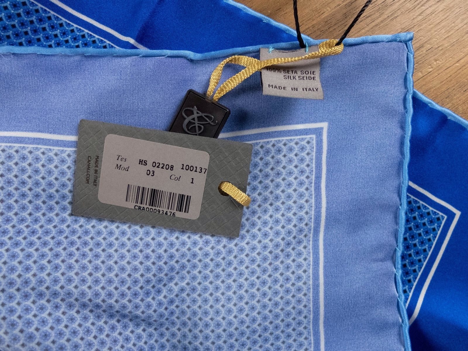 Canali CANALI blue round print silk pocket square authentic NWT Size ONE SIZE - 3 Thumbnail