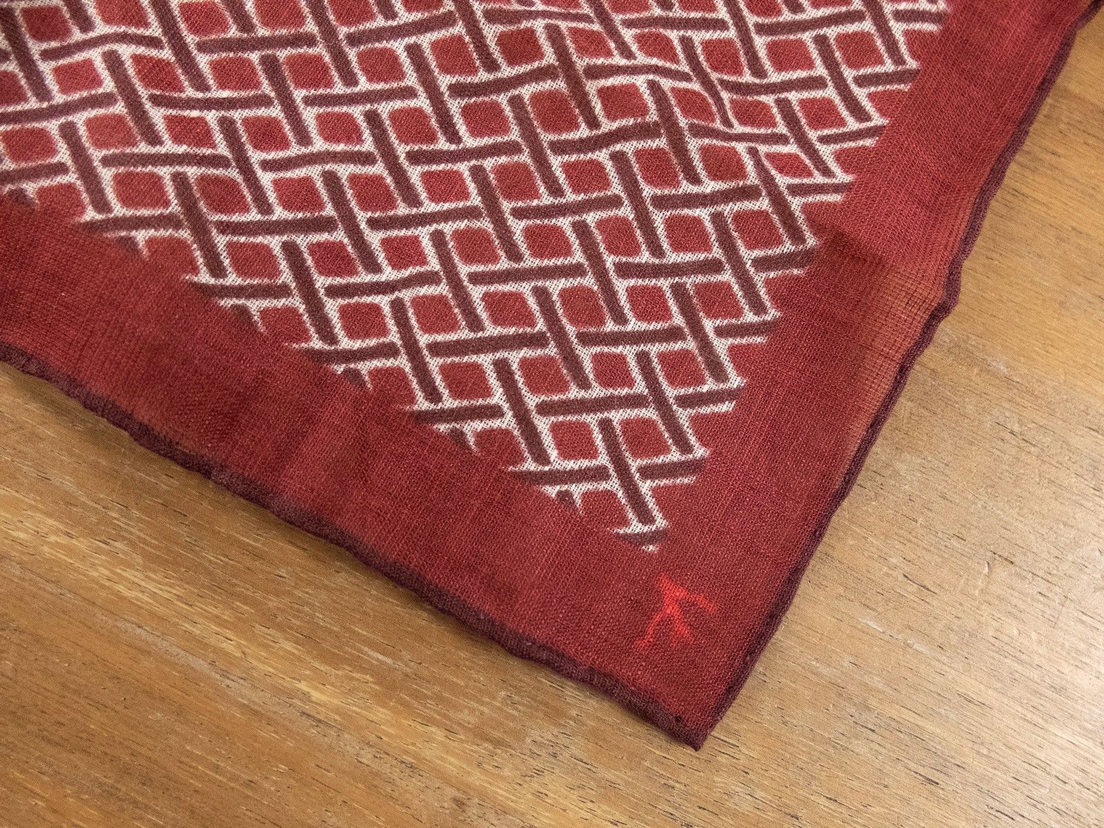 Isaia ISAIA red geometric print cotton linen pocket square Size ONE SIZE - 2 Thumbnail