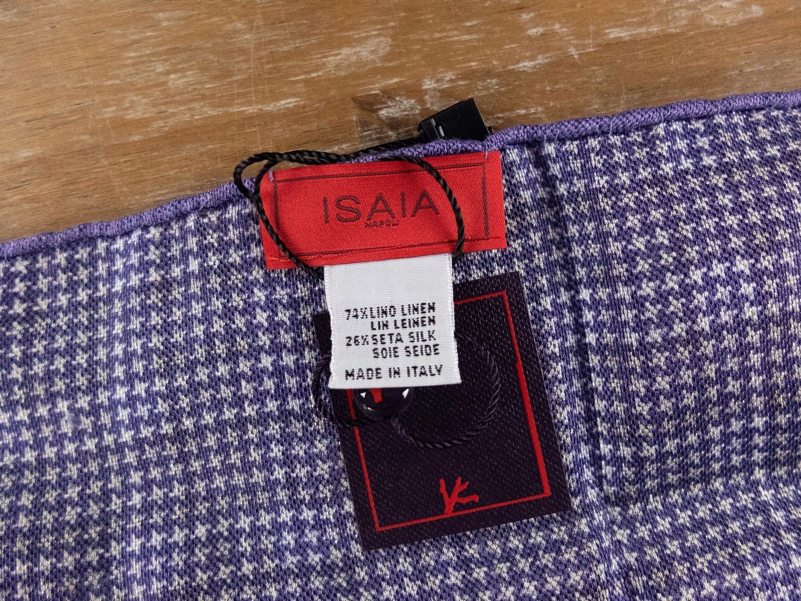 Isaia ISAIA gray lilac reversible plaid linen silk pocket square Size ONE SIZE - 4 Thumbnail