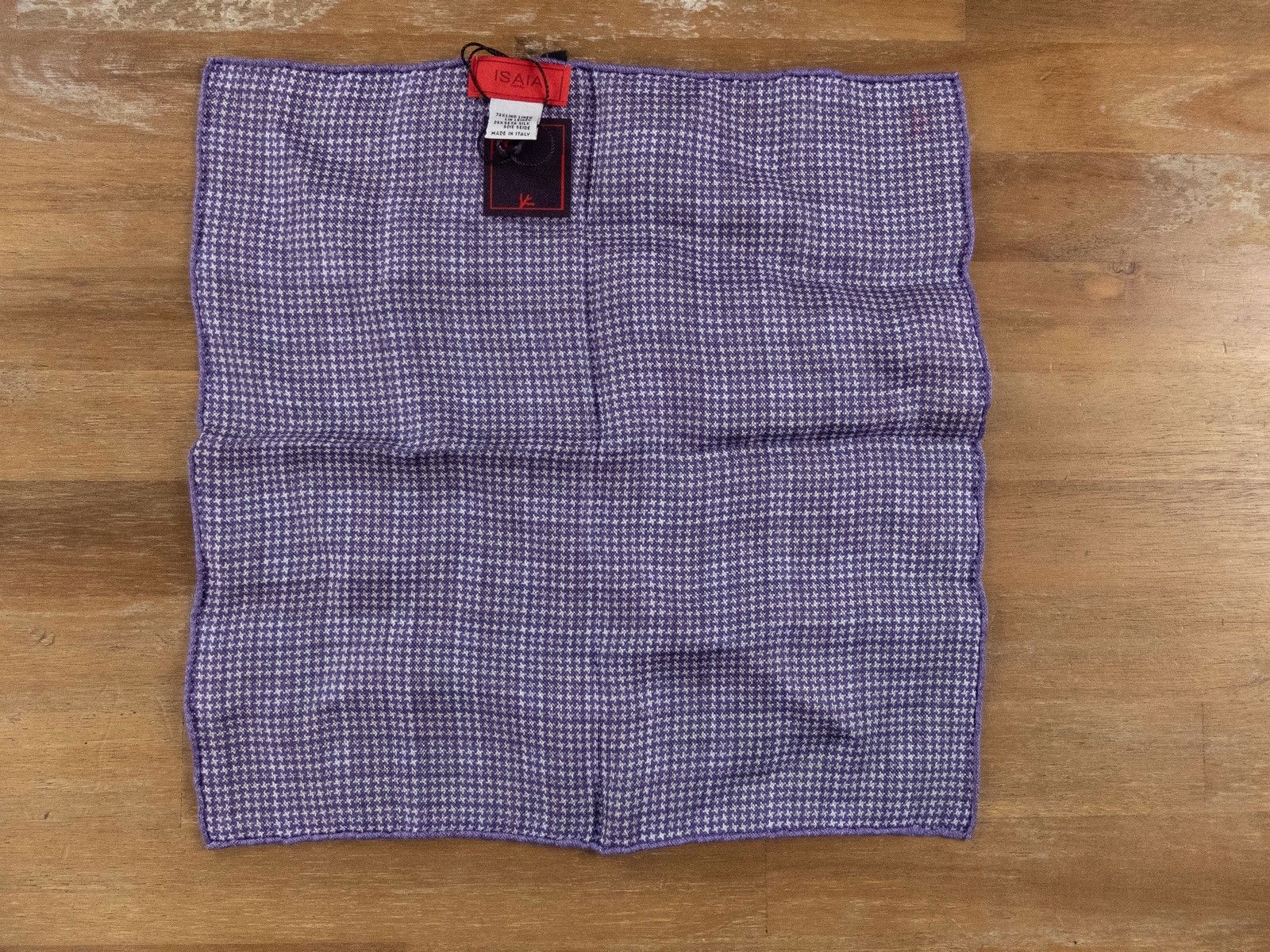 Isaia ISAIA gray lilac reversible plaid linen silk pocket square Size ONE SIZE - 3 Thumbnail