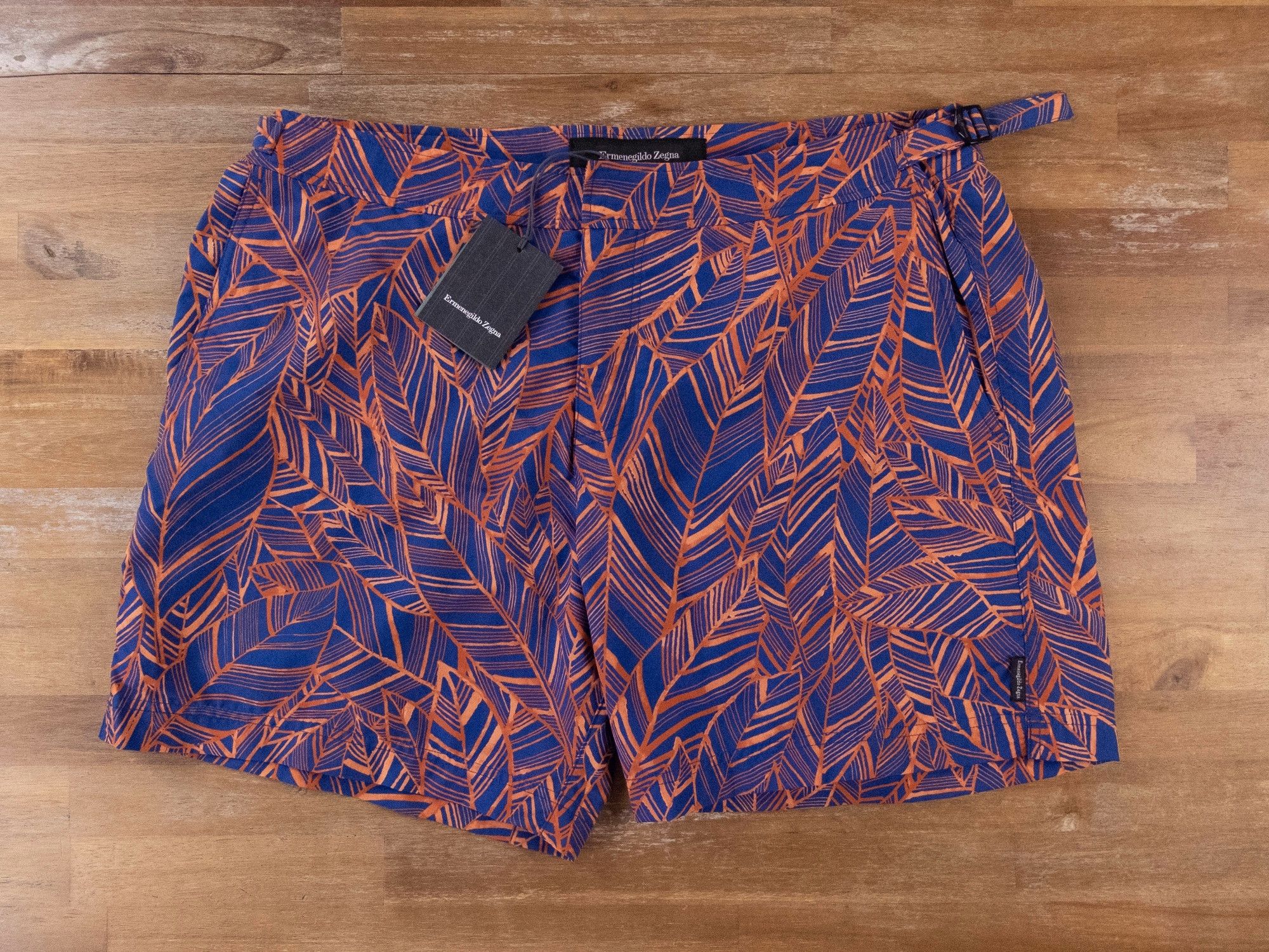 Ermenegildo Zegna ERMENEGILDO ZEGNA leaf motif blue swim shorts XXL - NWT Size US 38 / EU 54 - 1 Thumbnail