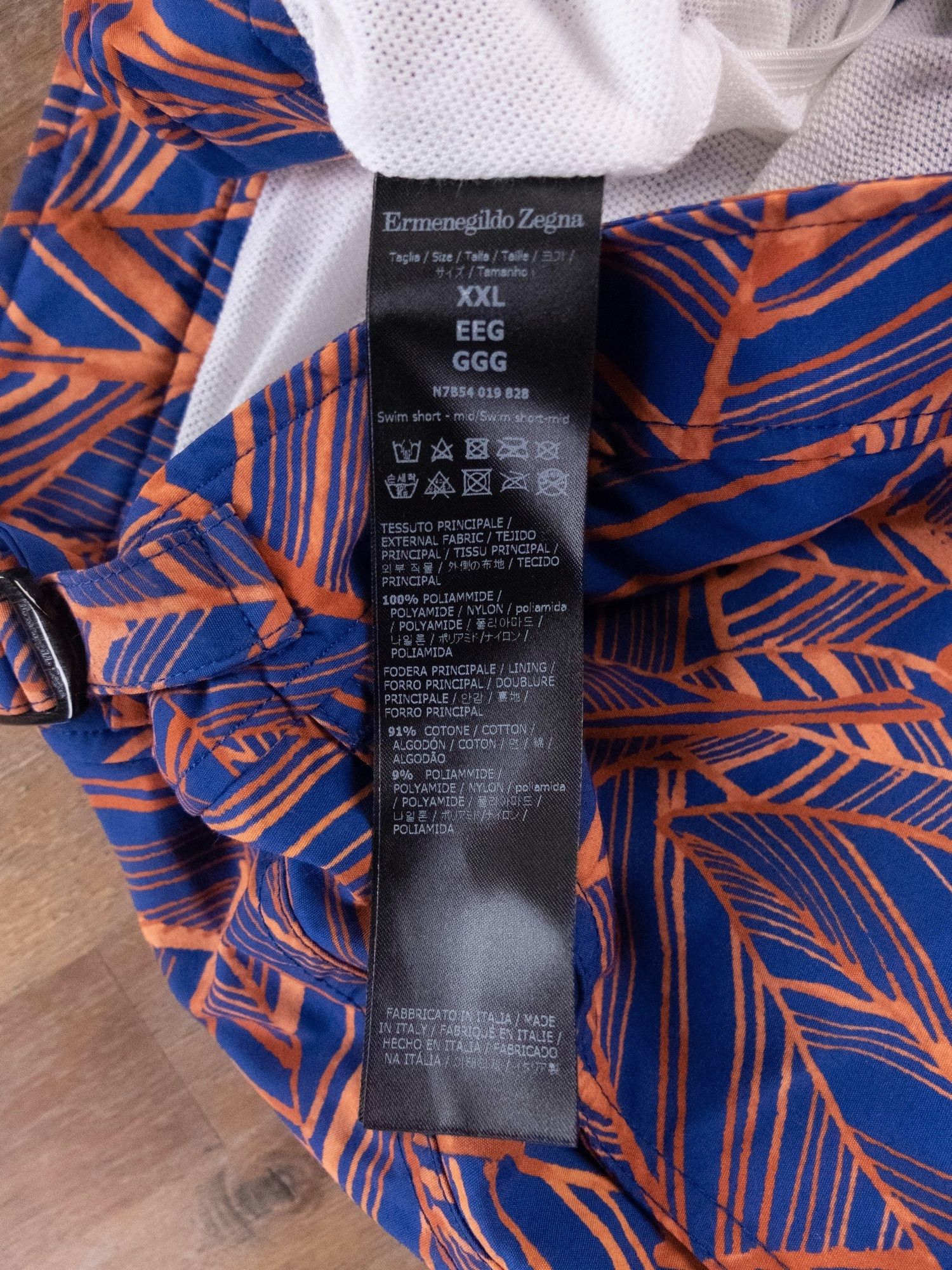 Ermenegildo Zegna ERMENEGILDO ZEGNA leaf motif blue swim shorts XXL - NWT Size US 38 / EU 54 - 6 Thumbnail