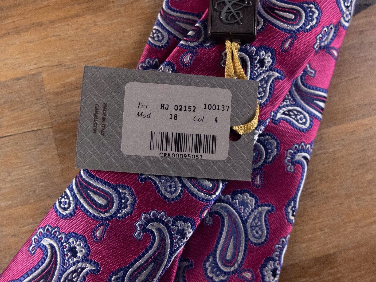 Canali CANALI pink paisley motif woven silk tie authentic NWT Size ONE SIZE - 4 Thumbnail
