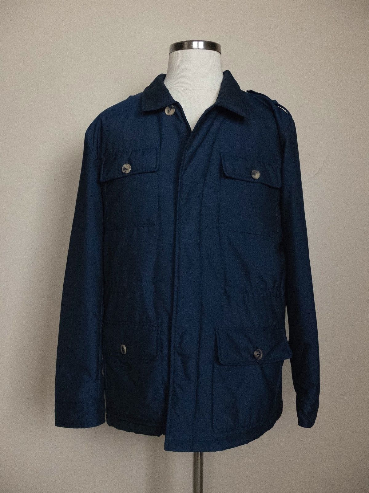 image of Isaia Navy Blue Padded Car Jacket Coat / 54 It, Men's (Size 2XL)