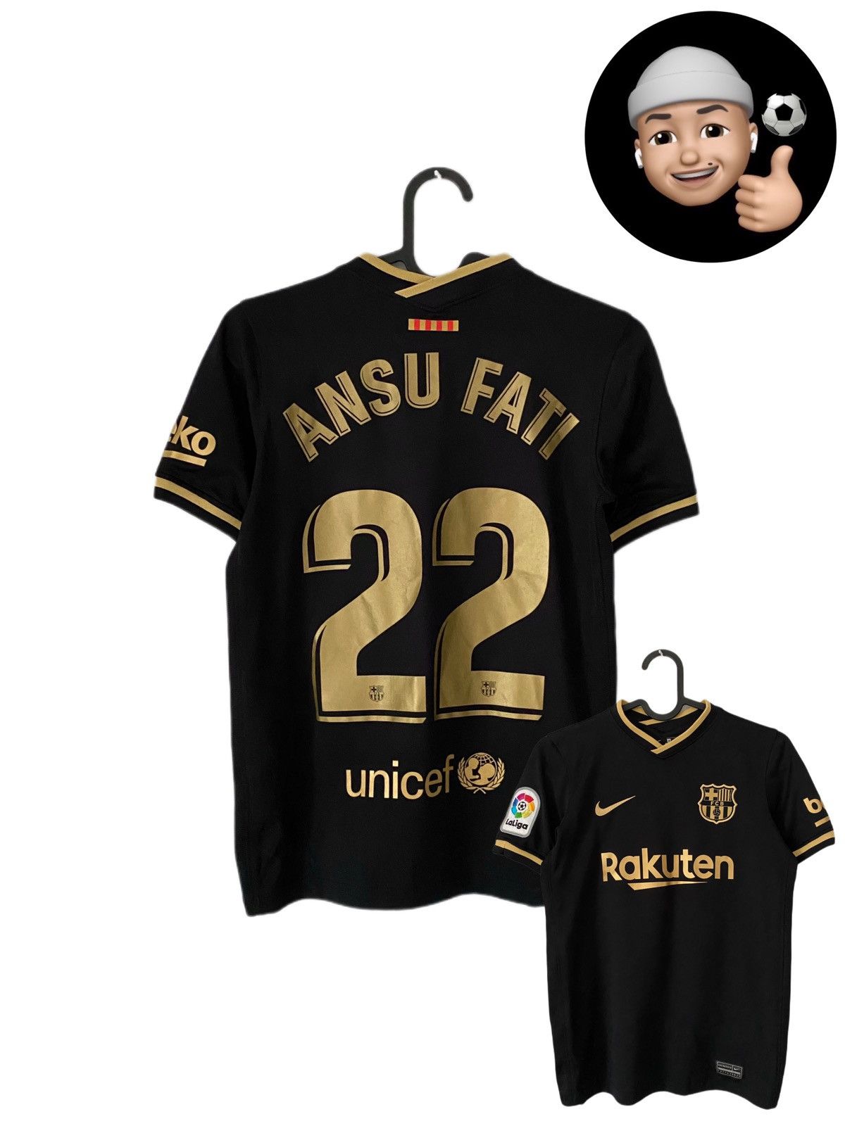 Nike 2020 2021 Barcelona Ansu Fati Nike Away Kit Soccer Jersey Size US XS / EU 42 / 0 - 1 Thumbnail
