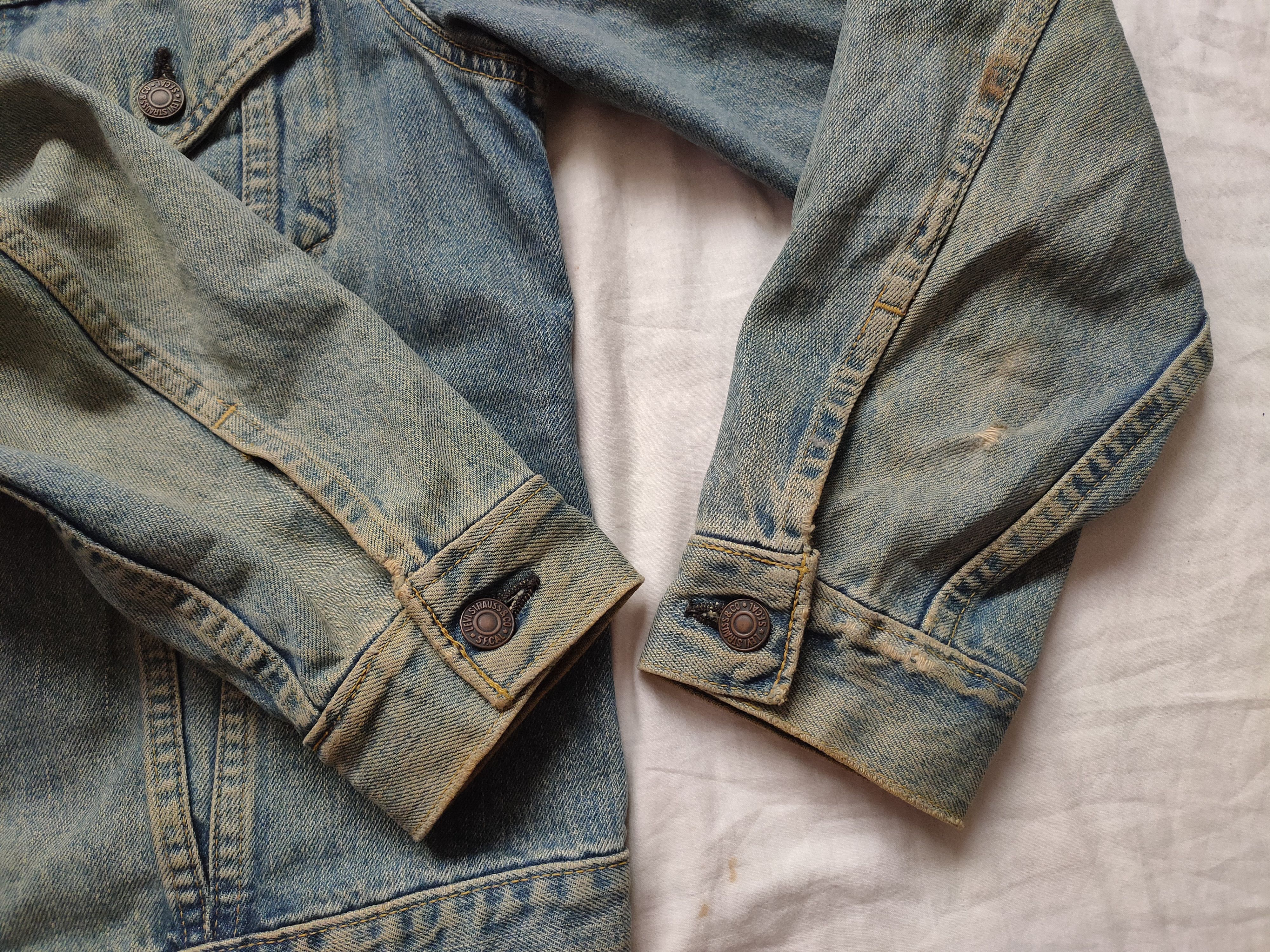 Levi's Vintage LEVIS BIG E Lot 71557 American Flag Denim Jacket Size US S / EU 44-46 / 1 - 5 Thumbnail