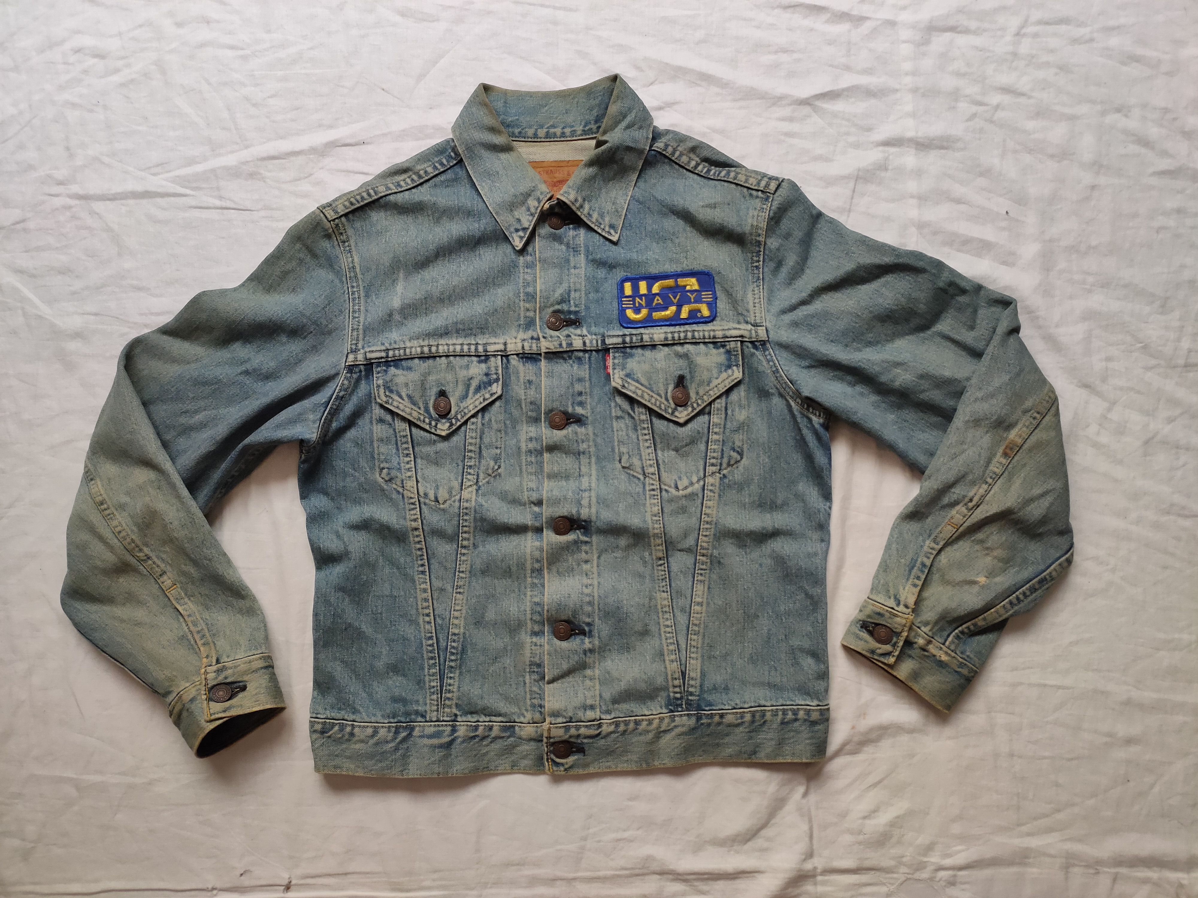 Levi's Vintage LEVIS BIG E Lot 71557 American Flag Denim Jacket Size US S / EU 44-46 / 1 - 1 Thumbnail