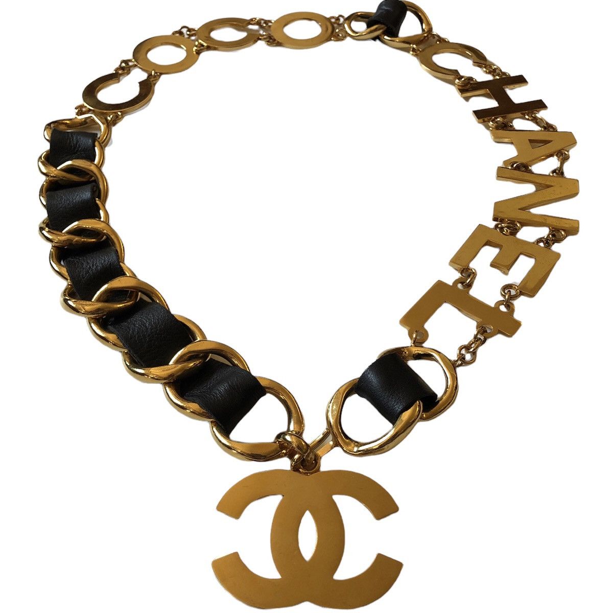 Chanel Chanel 1980 Gold Runway Coco Spell Out CC Logo Chain Belt Size ONE SIZE - 4 Thumbnail