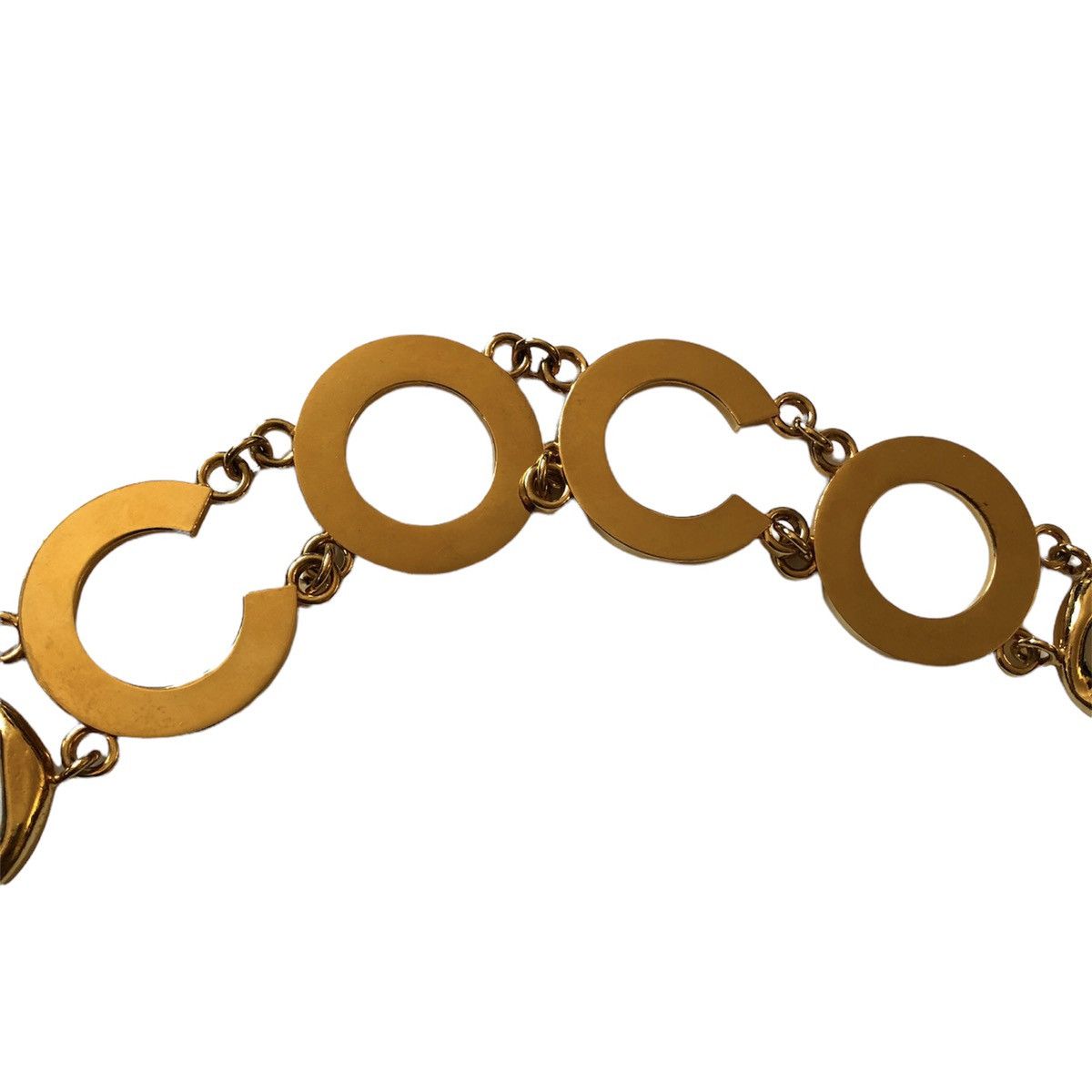 Chanel Chanel 1980 Gold Runway Coco Spell Out CC Logo Chain Belt Size ONE SIZE - 7 Thumbnail