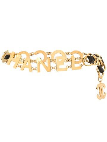 Chanel Chanel 1980 Gold Runway Coco Spell Out CC Logo Chain Belt Size ONE SIZE - 1 Thumbnail