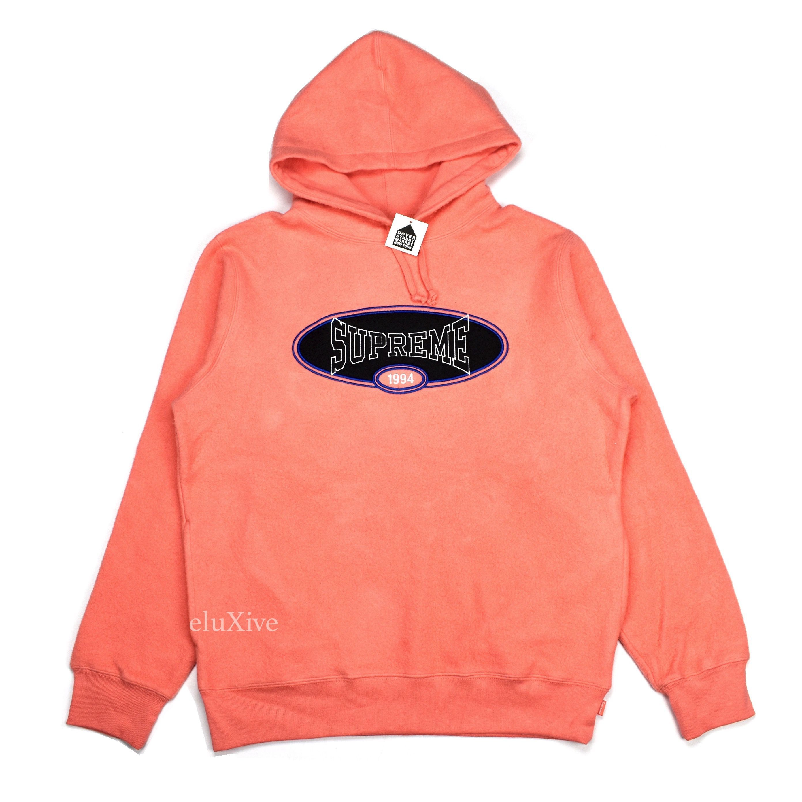 Supreme Coral Reverse Fleece Logo Hoodie DS