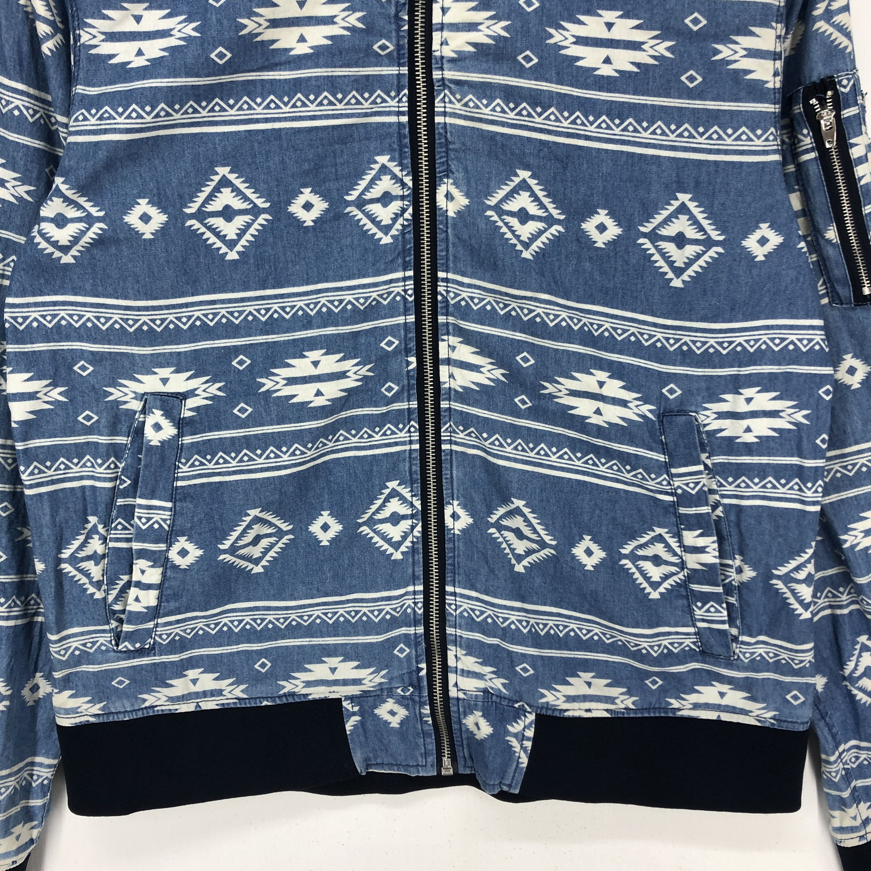 Japanese Brand GLOVE HOUSE Geometry Zipper Sweatshirt #1599-60 Size US M / EU 48-50 / 2 - 3 Thumbnail