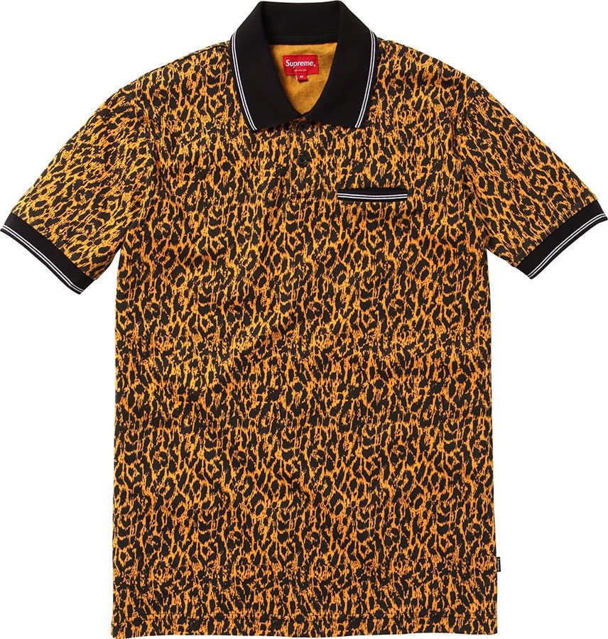 image of Supreme Leopard Polo Fw13, Men's (Size XL)