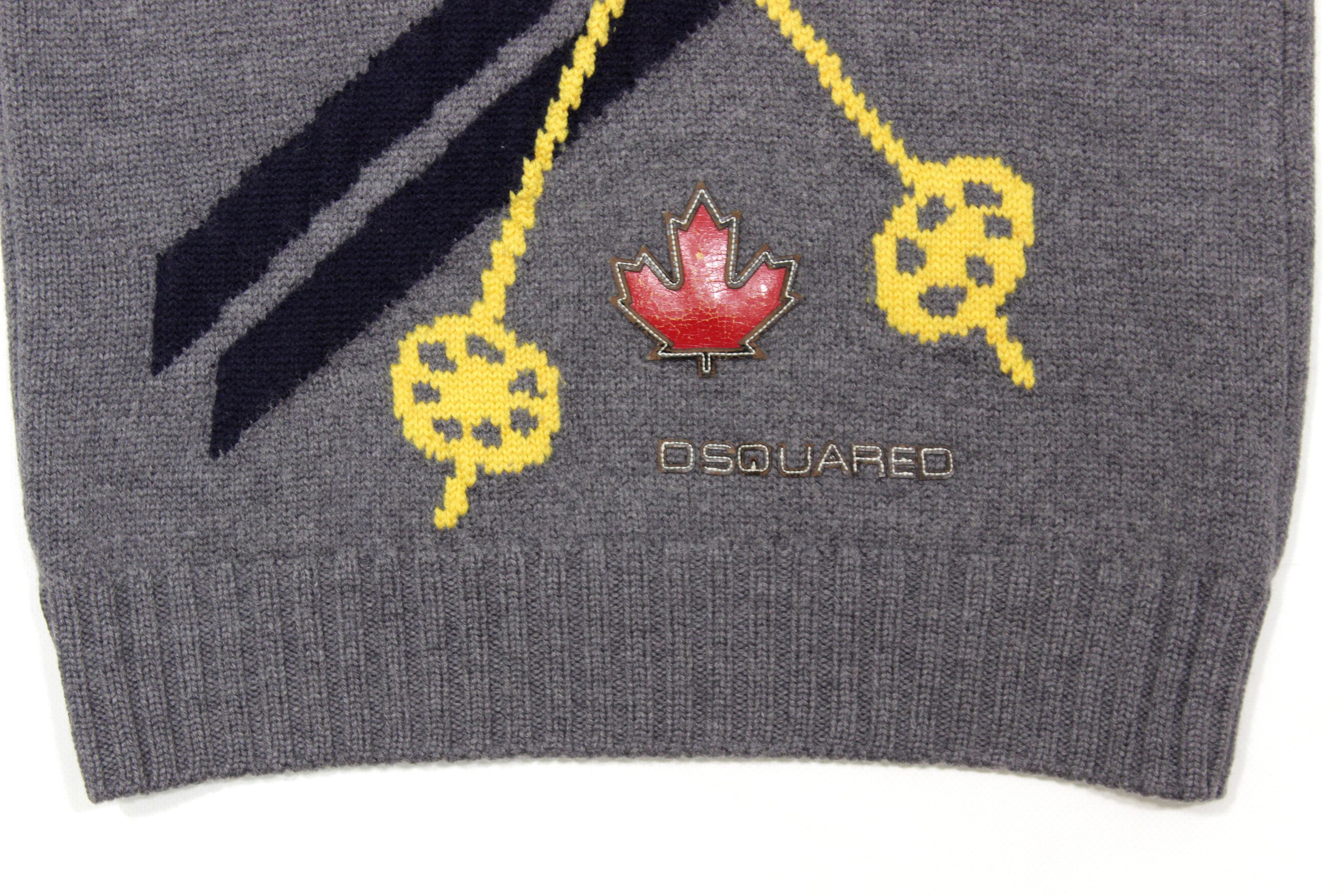 Dsquared2 Vintage Embroidered Logo Wool Knit Vest Size US M / EU 48-50 / 2 - 3 Thumbnail